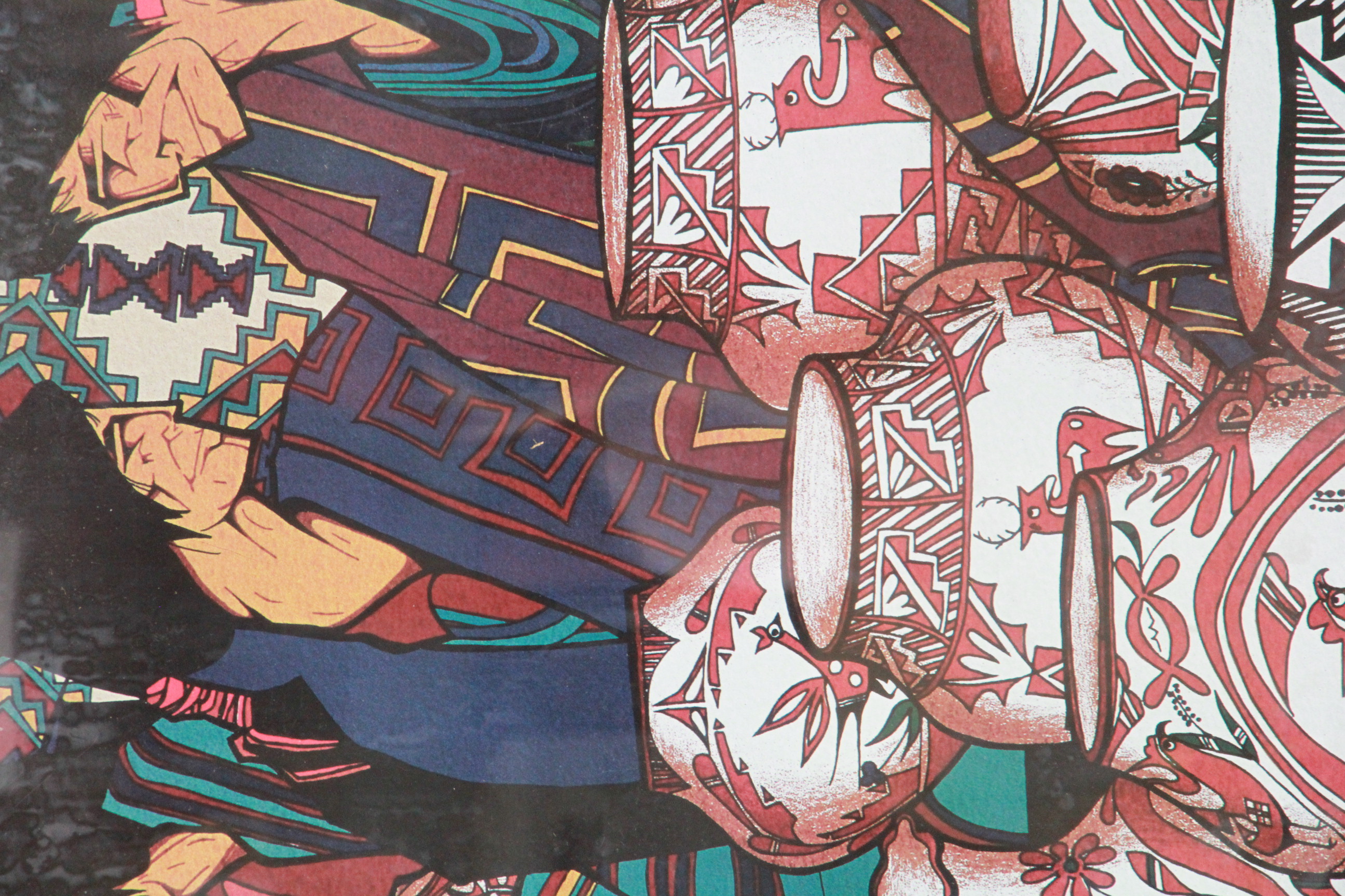 Offset Lithograph and Painting Featuring Amado Pena