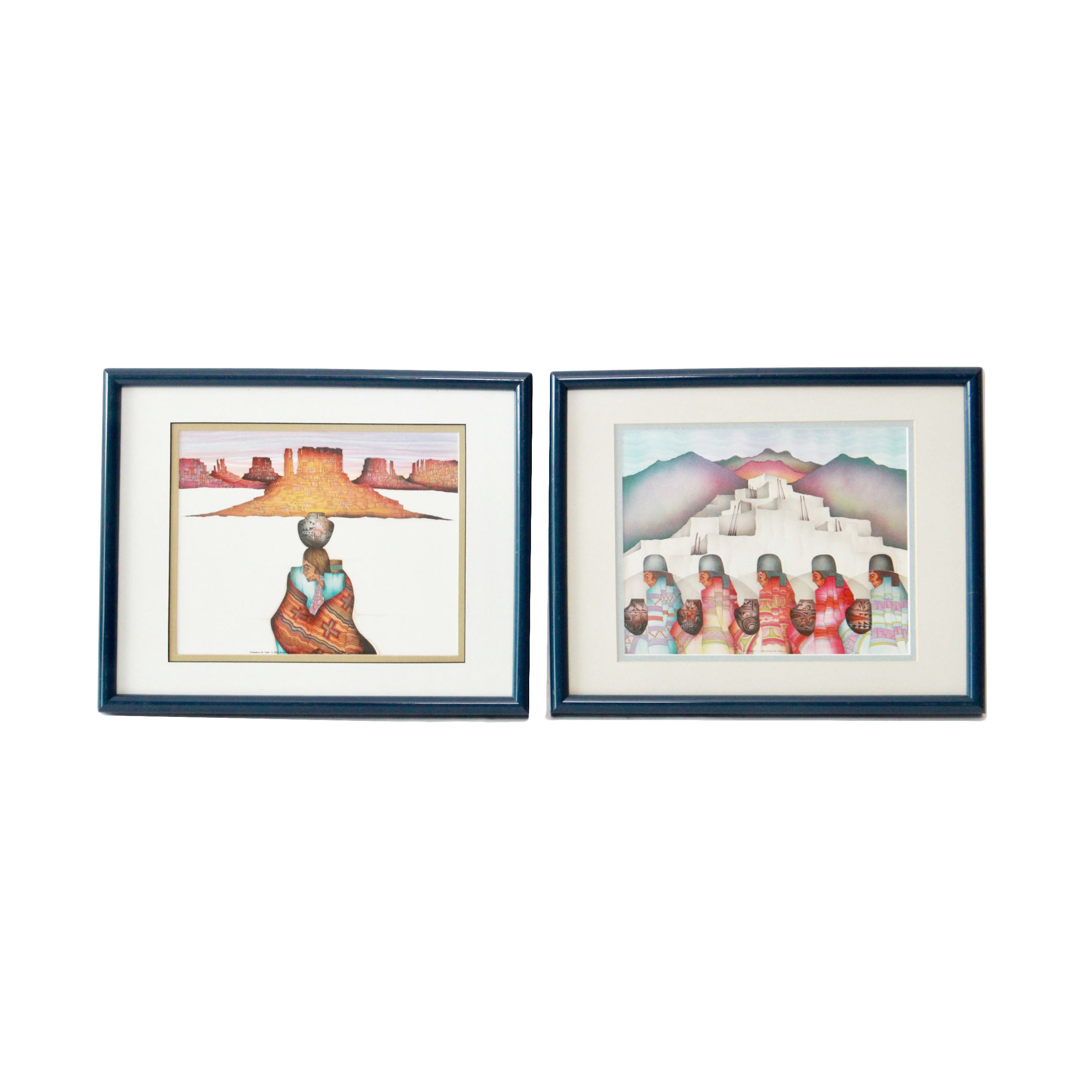 Amado Pena Lithographs of "Las Moradas" and "Artesana del Valle"