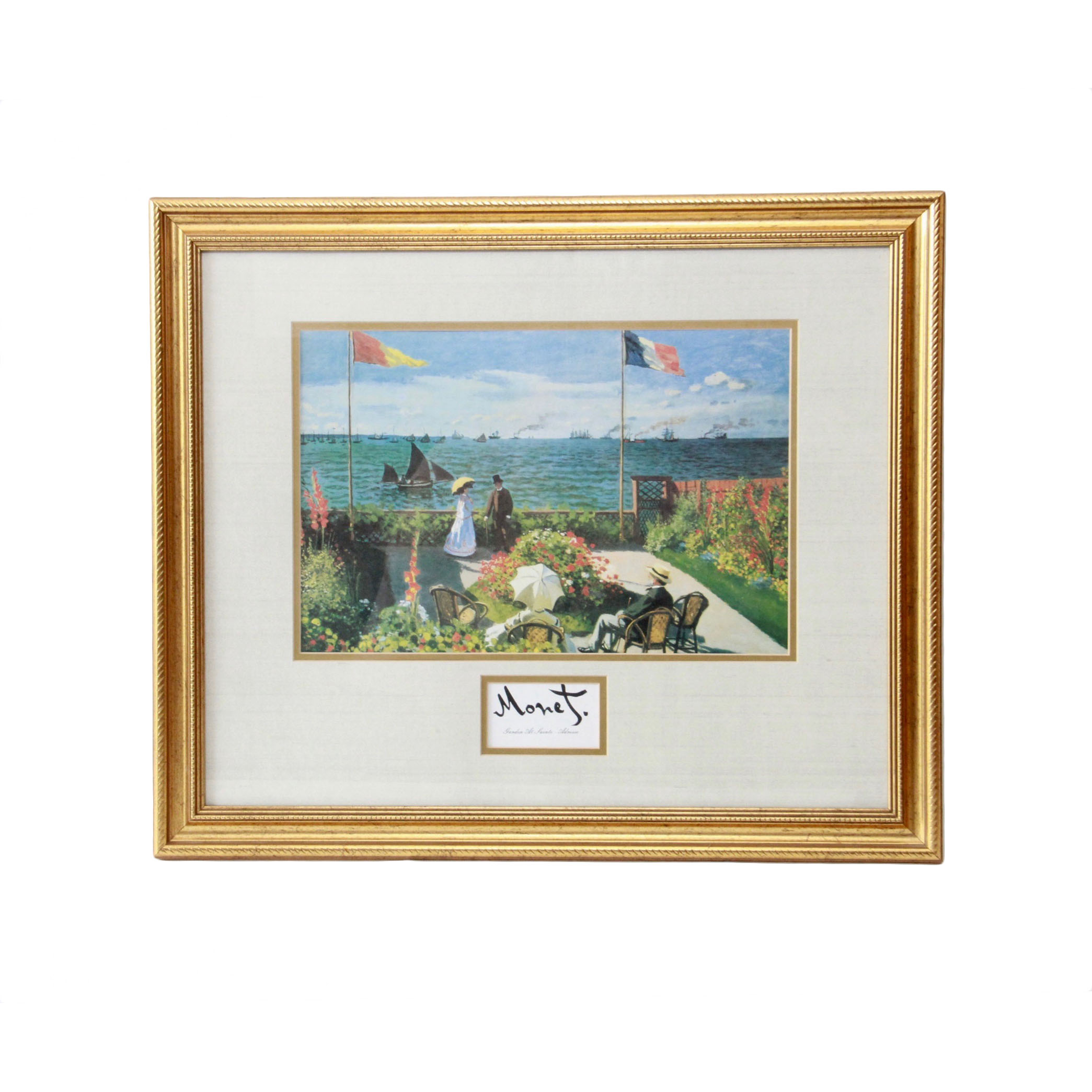 After Monet "Garden at Sainte-Addresse" Offset Lithograph