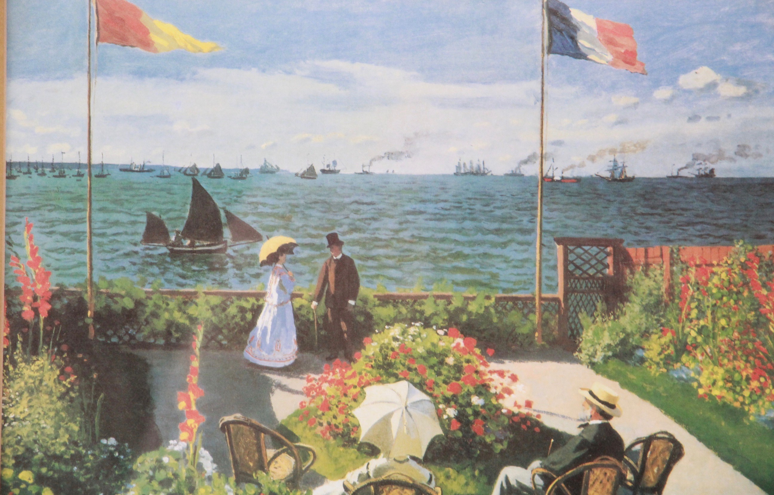 After Monet "Garden at Sainte-Addresse" Offset Lithograph