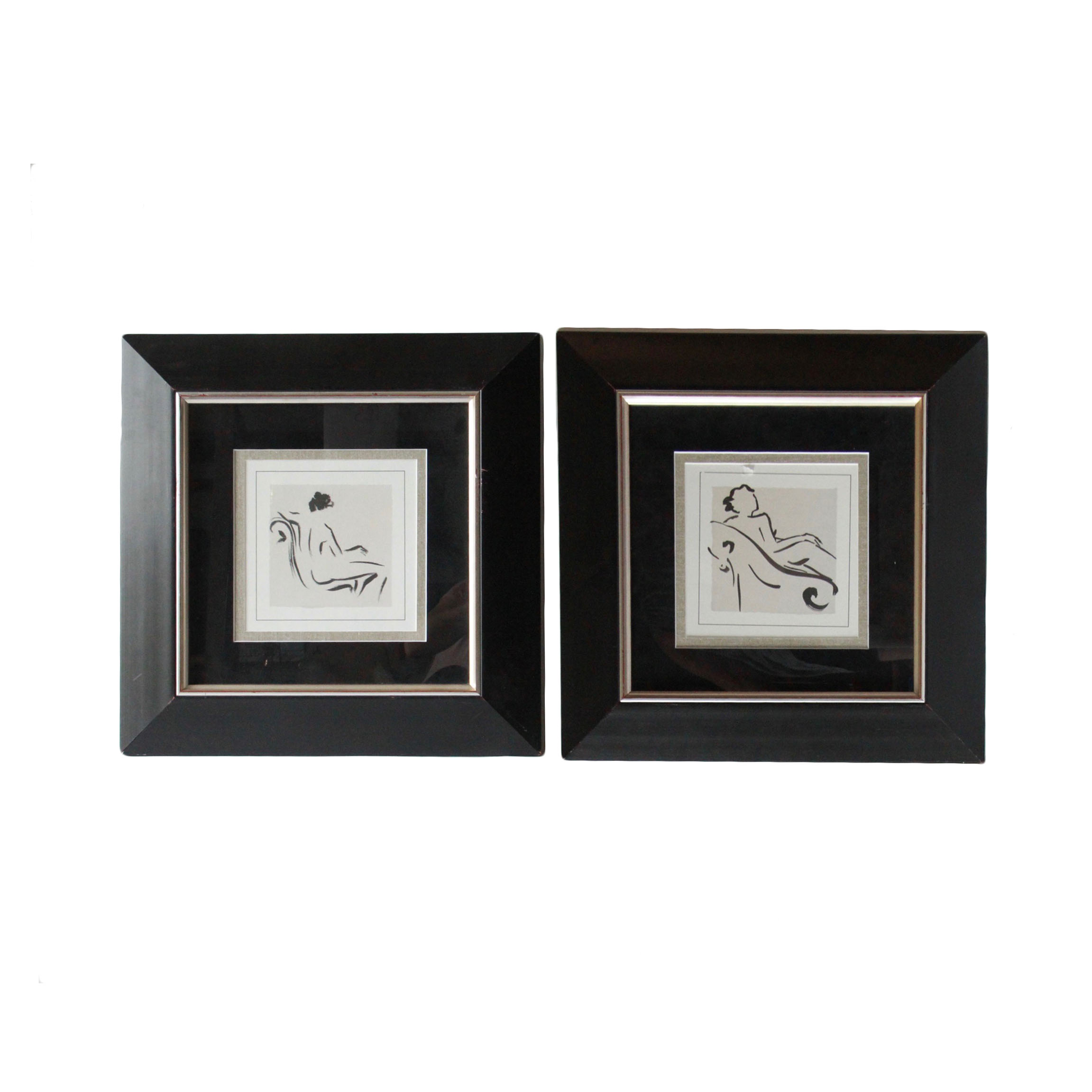 After Cheryl Roberts Lithographs "Figure Study I" and "Figure Study IV"