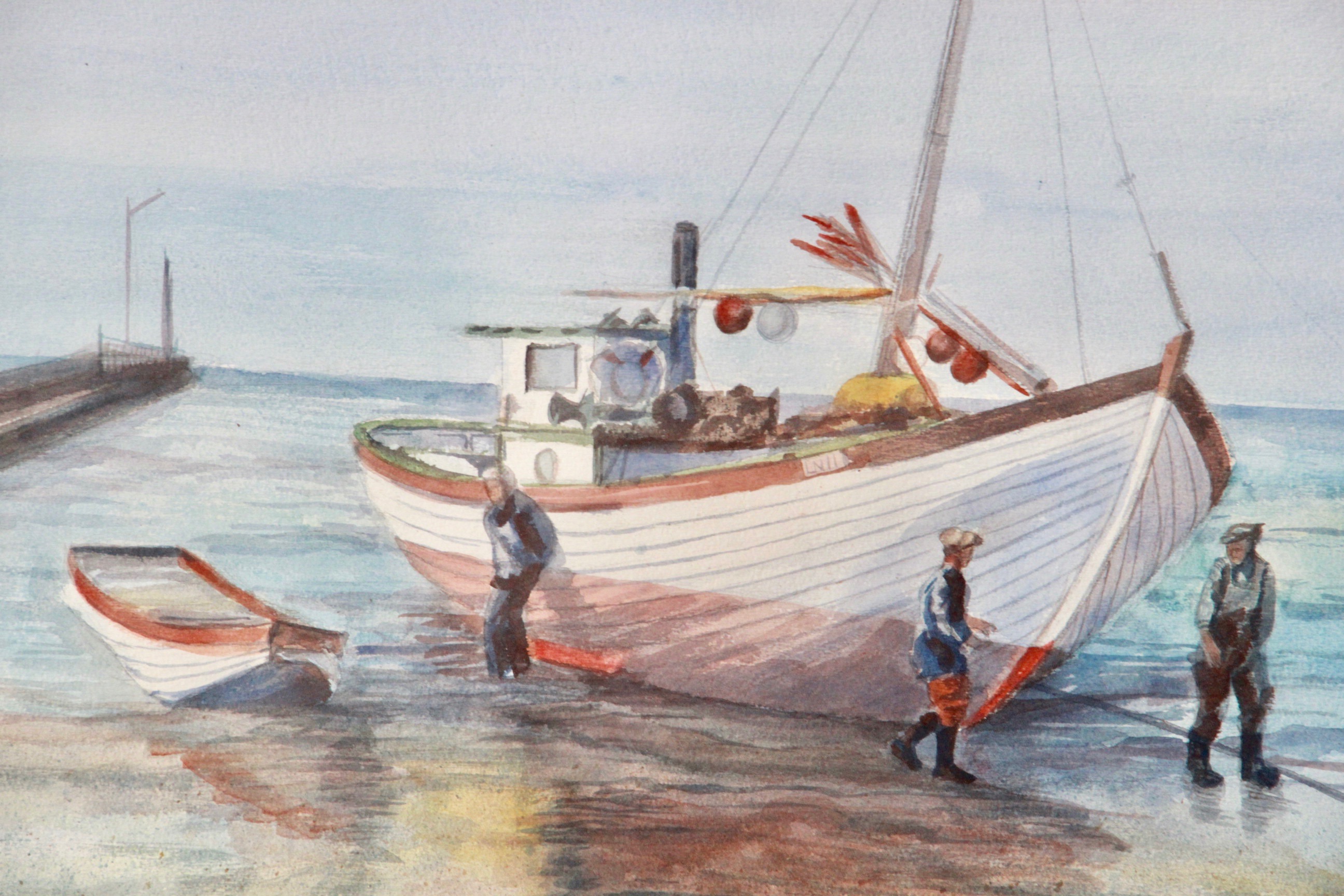 Bradshaw Watercolor Painting of Boat