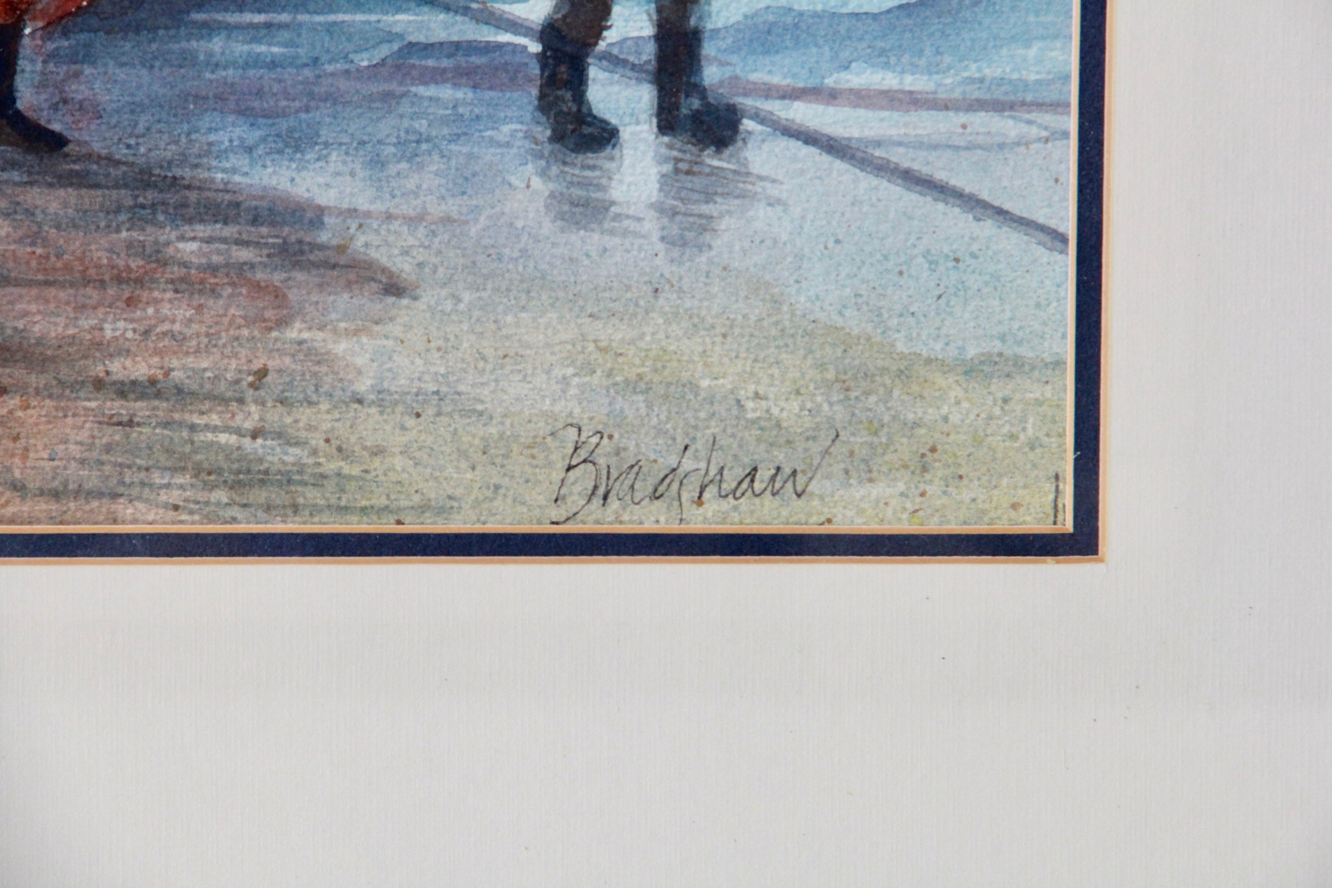 Bradshaw Watercolor Painting of Boat