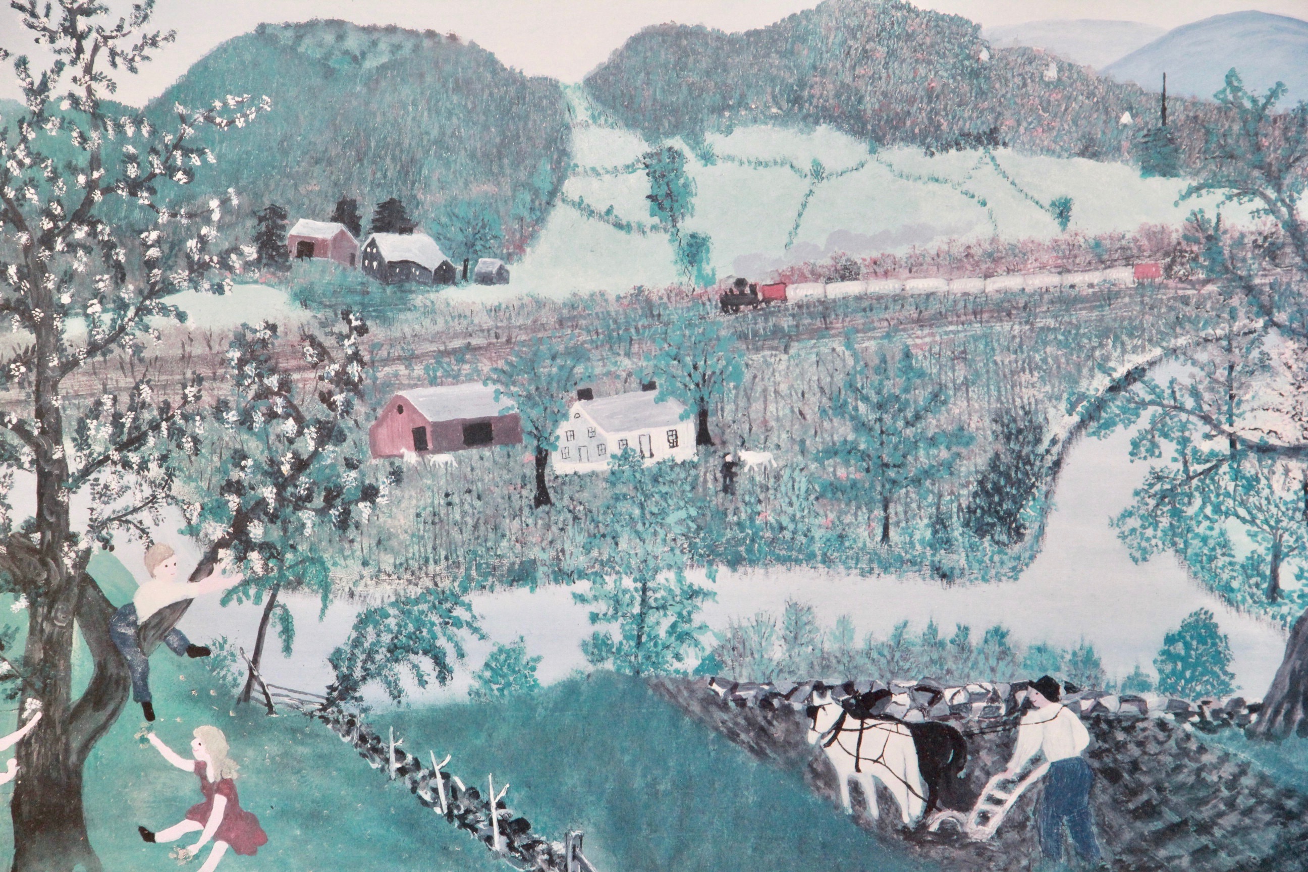 After Grandma Moses Offset Lithograph "Hoosick River Summer"