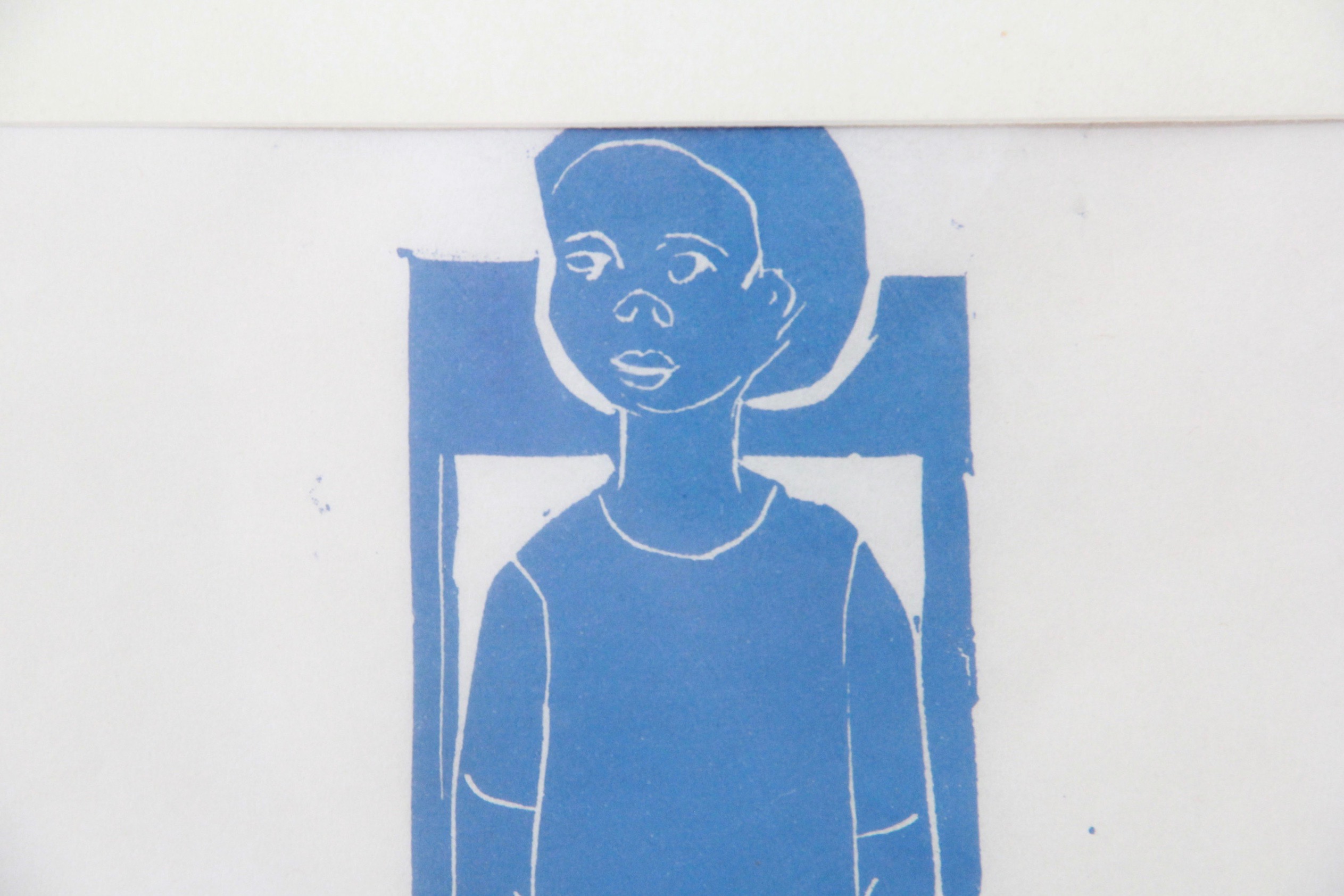 R. Waddy Linocut Artist Proof "Sunday's Child"