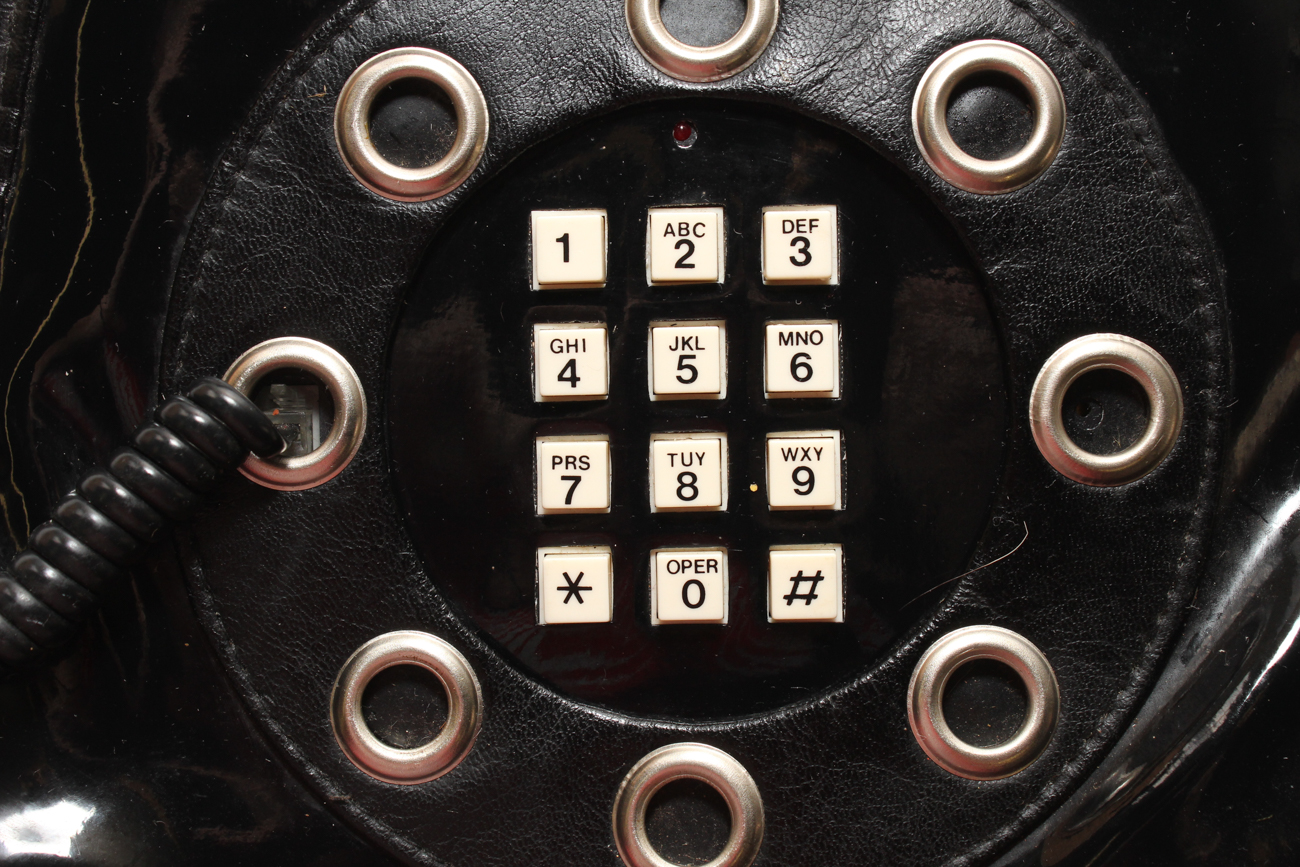 1970s Black Vinyl Telephone Purse