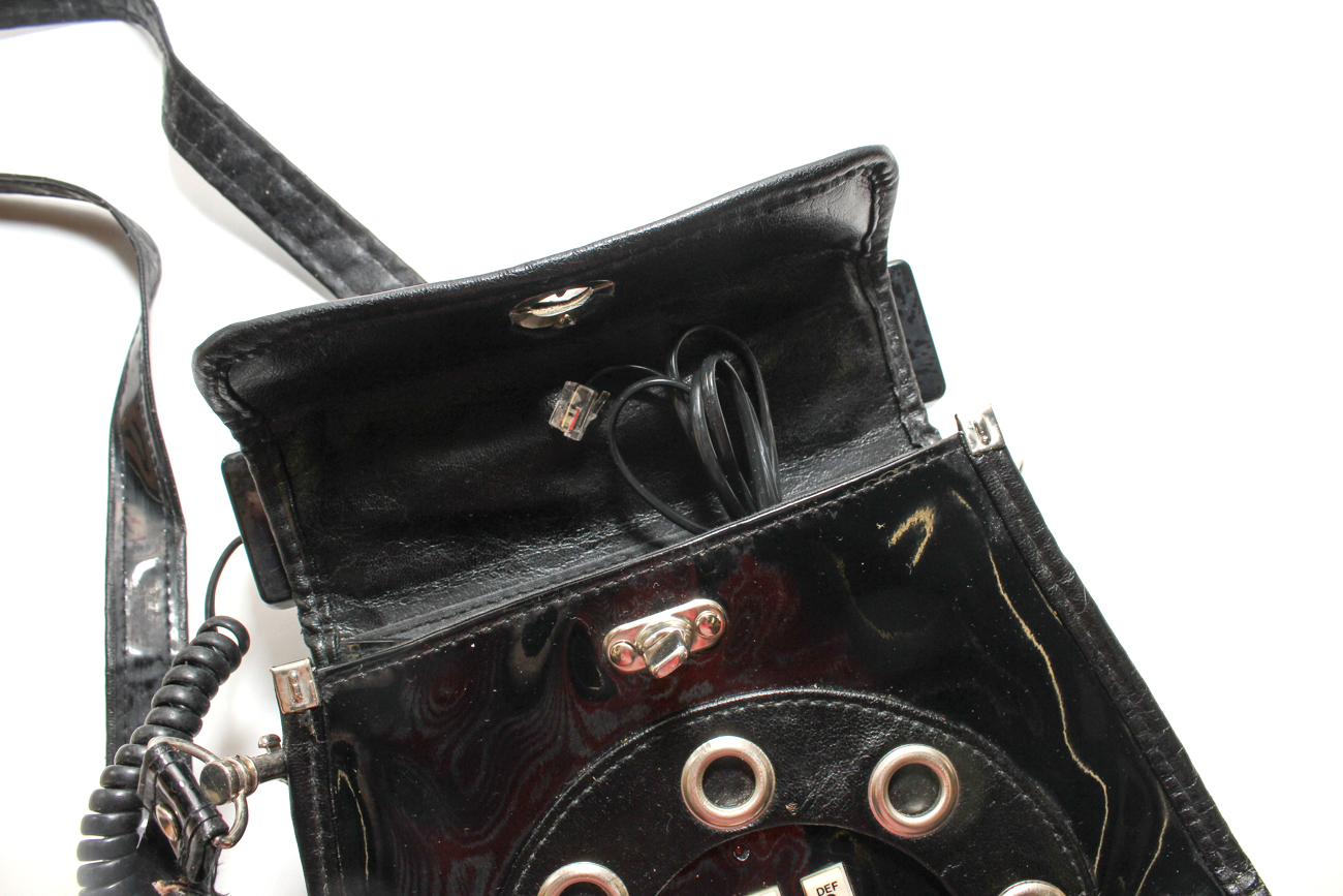 1970s Black Vinyl Telephone Purse