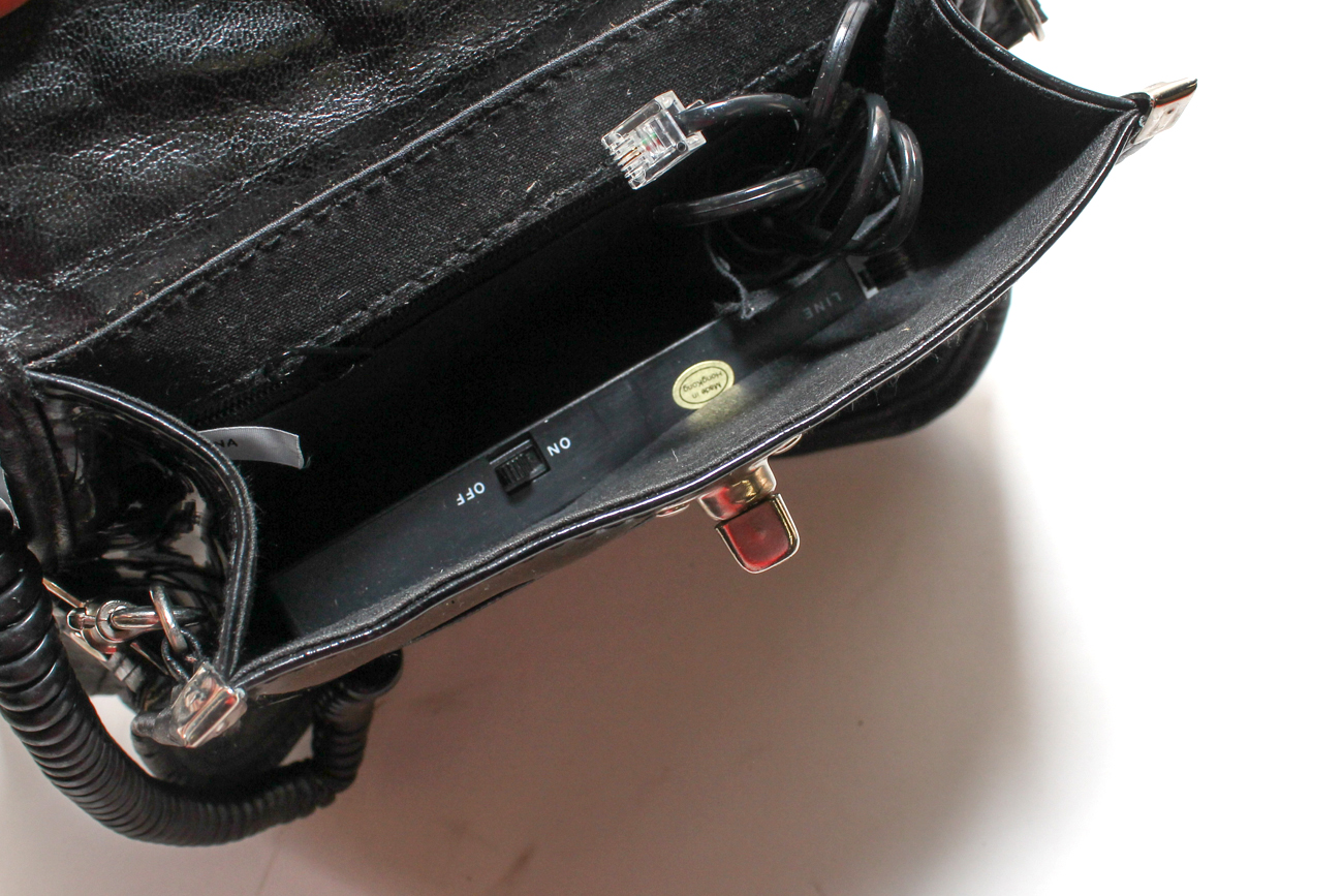 1970s Black Vinyl Telephone Purse