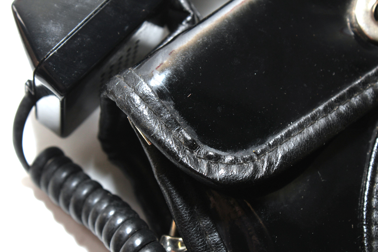 1970s Black Vinyl Telephone Purse