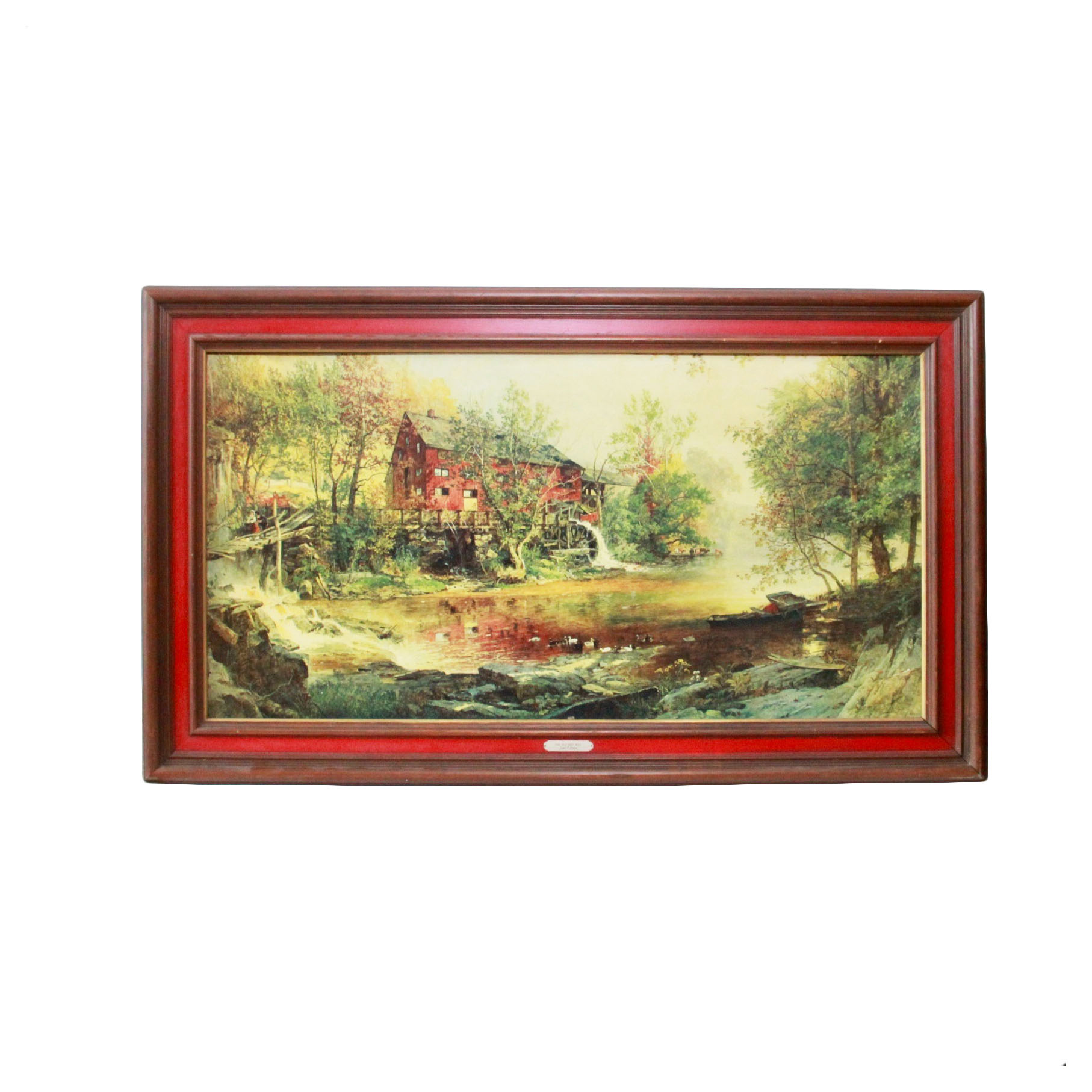 After Jasper Cropsey Offset Lithograph on Board "The Old Red Mill"