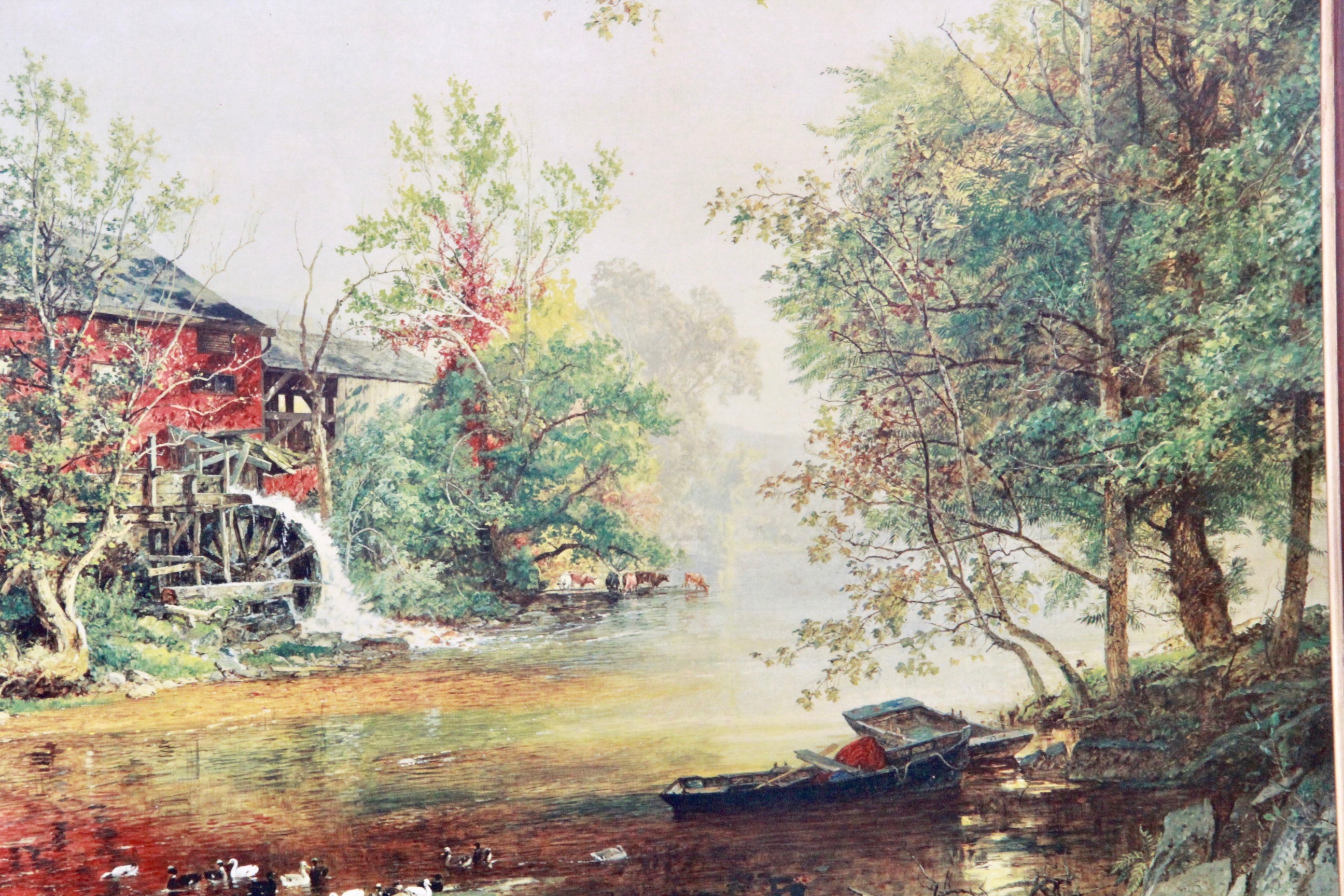 After Jasper Cropsey Offset Lithograph on Board "The Old Red Mill"