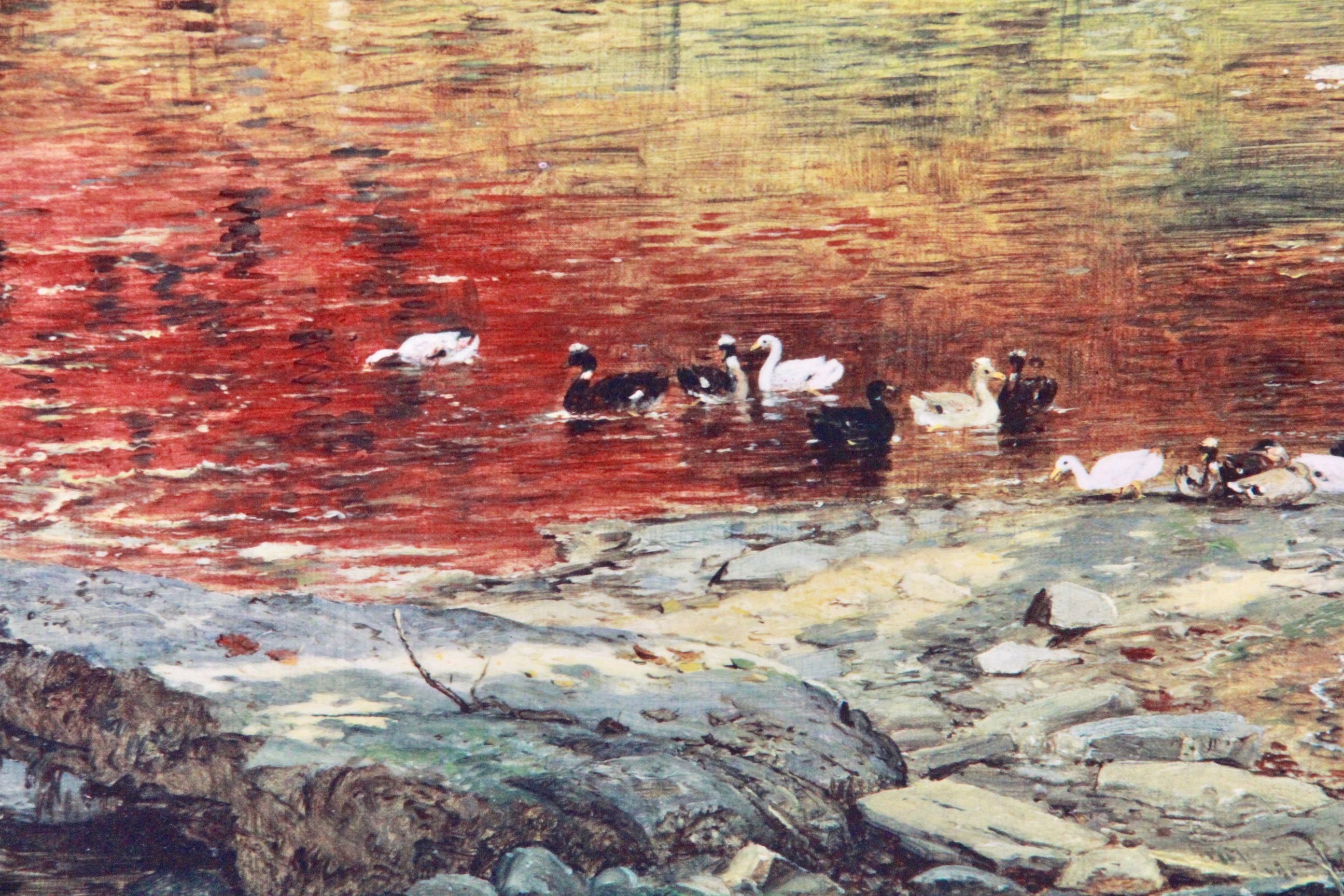 After Jasper Cropsey Offset Lithograph on Board "The Old Red Mill"