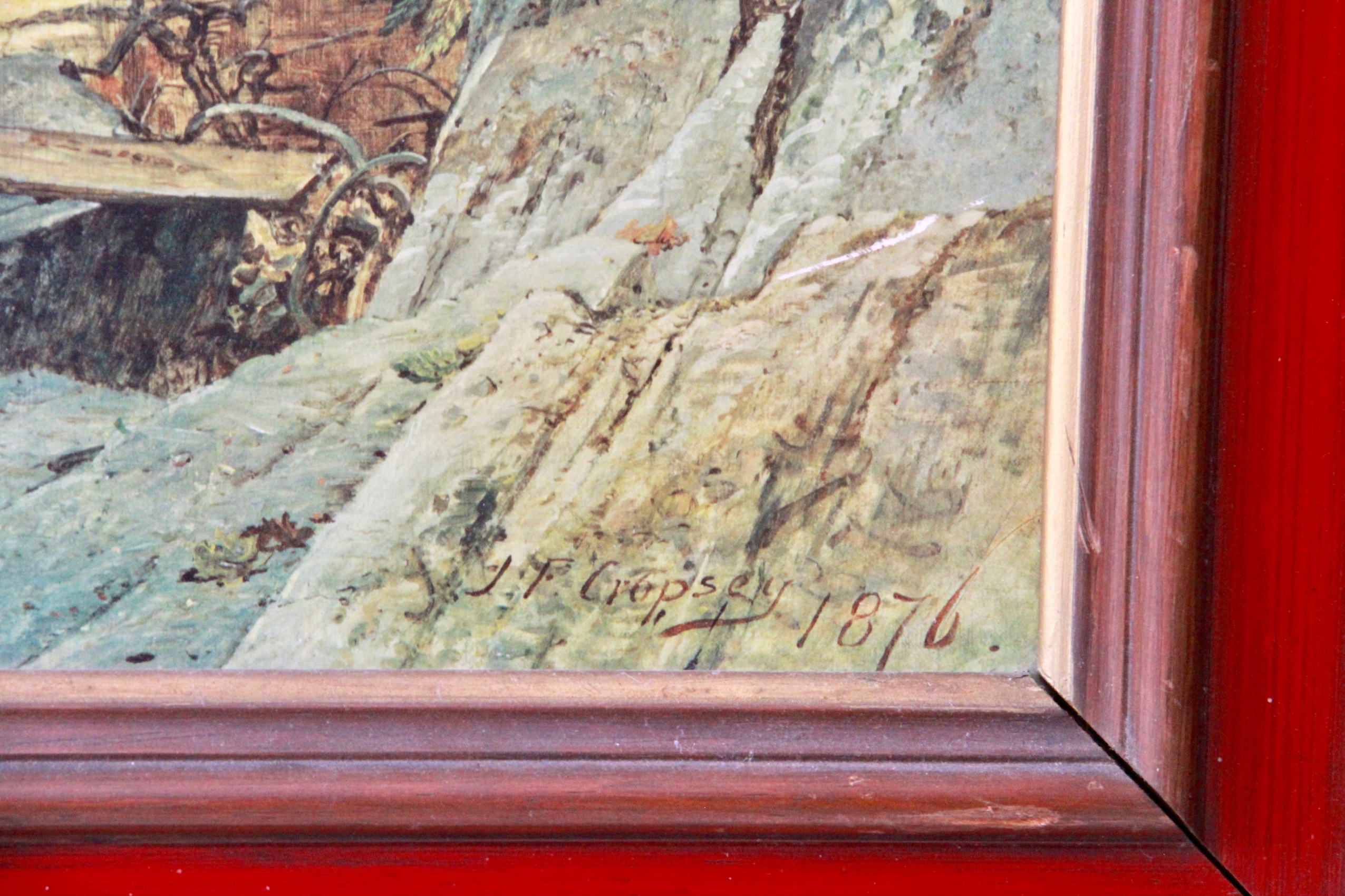 After Jasper Cropsey Offset Lithograph on Board "The Old Red Mill"