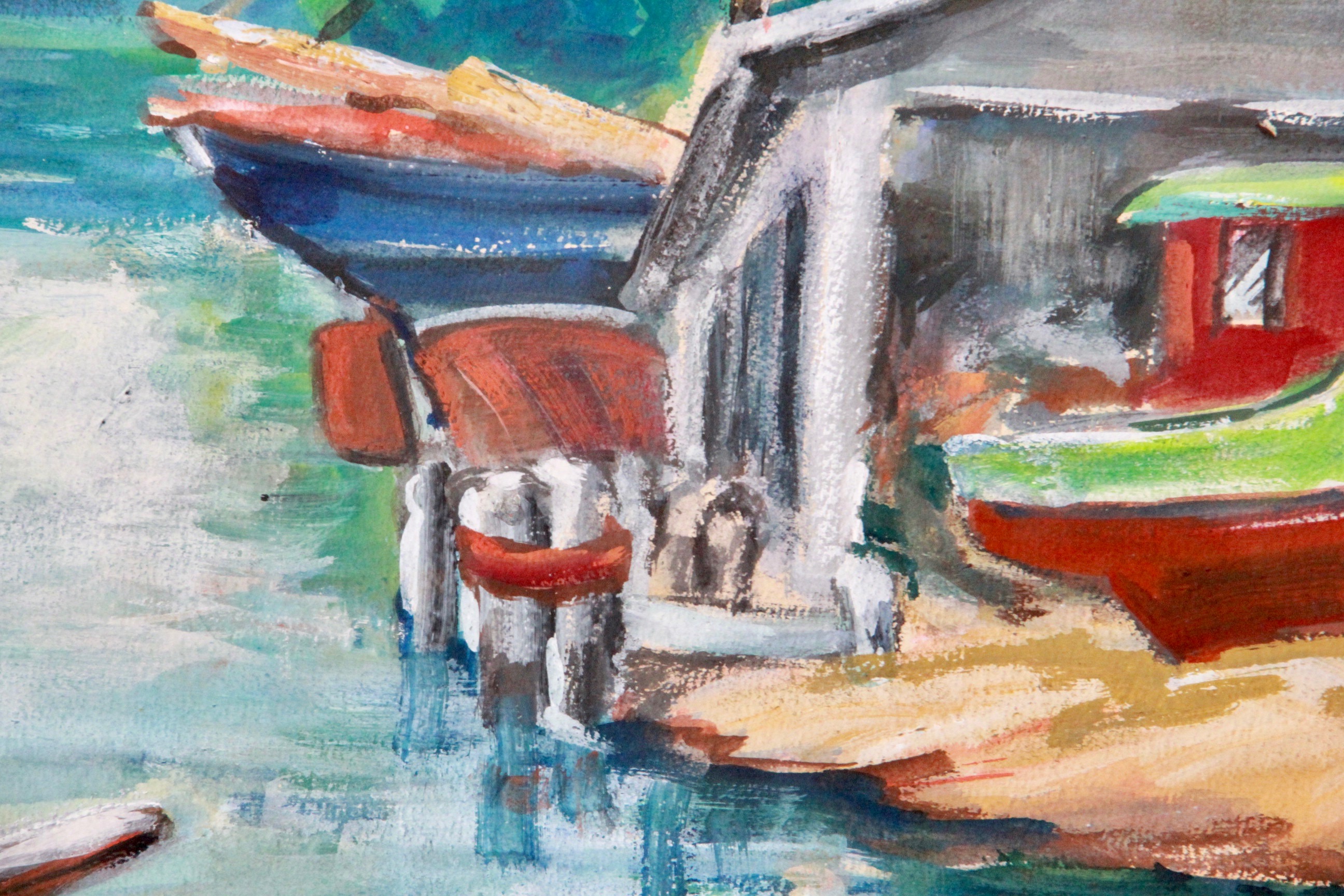 John Whorf Watercolor Painting on Paper of Nautical Scene