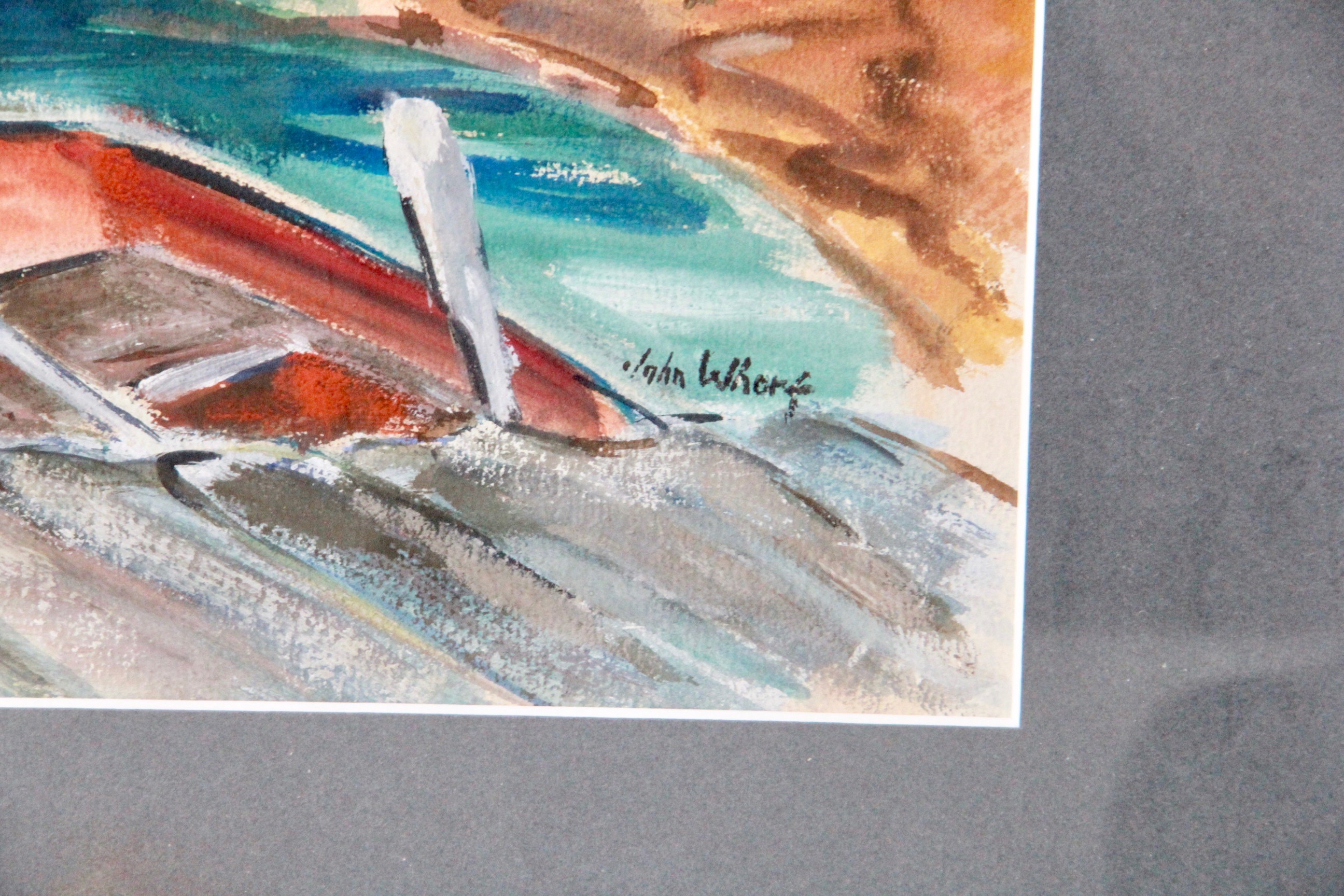 John Whorf Watercolor Painting on Paper of Nautical Scene