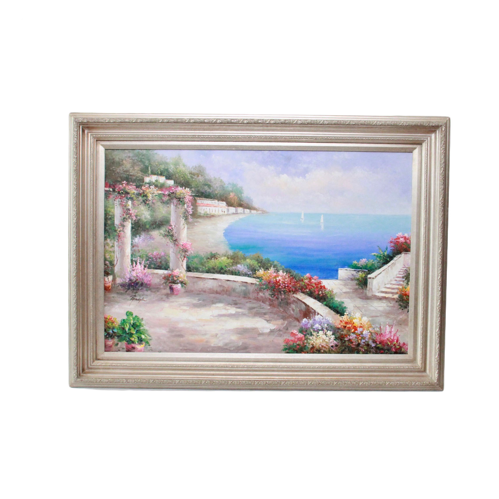 Acrylic Painting on Canvas of Coastal Scene