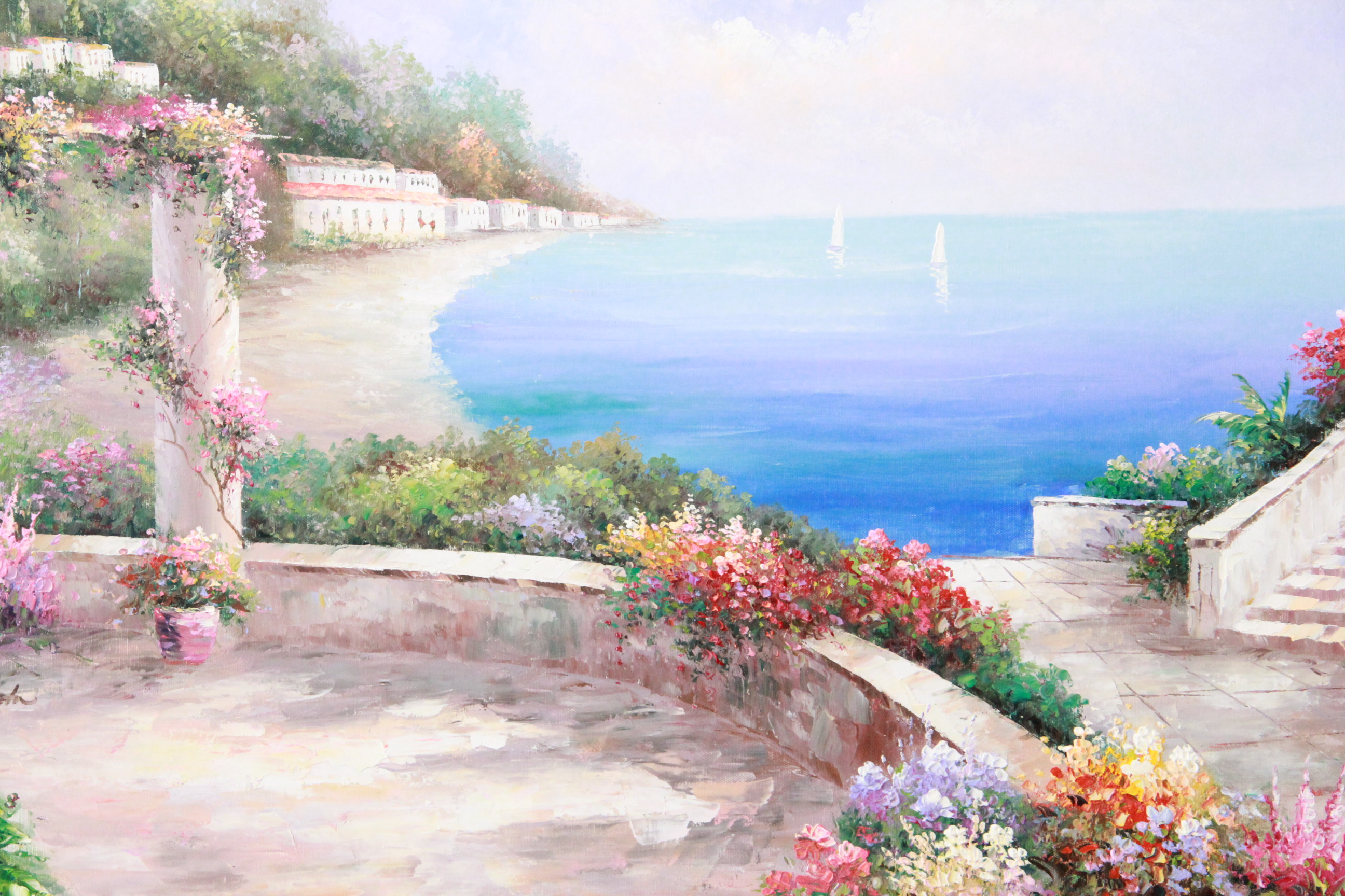 Acrylic Painting on Canvas of Coastal Scene