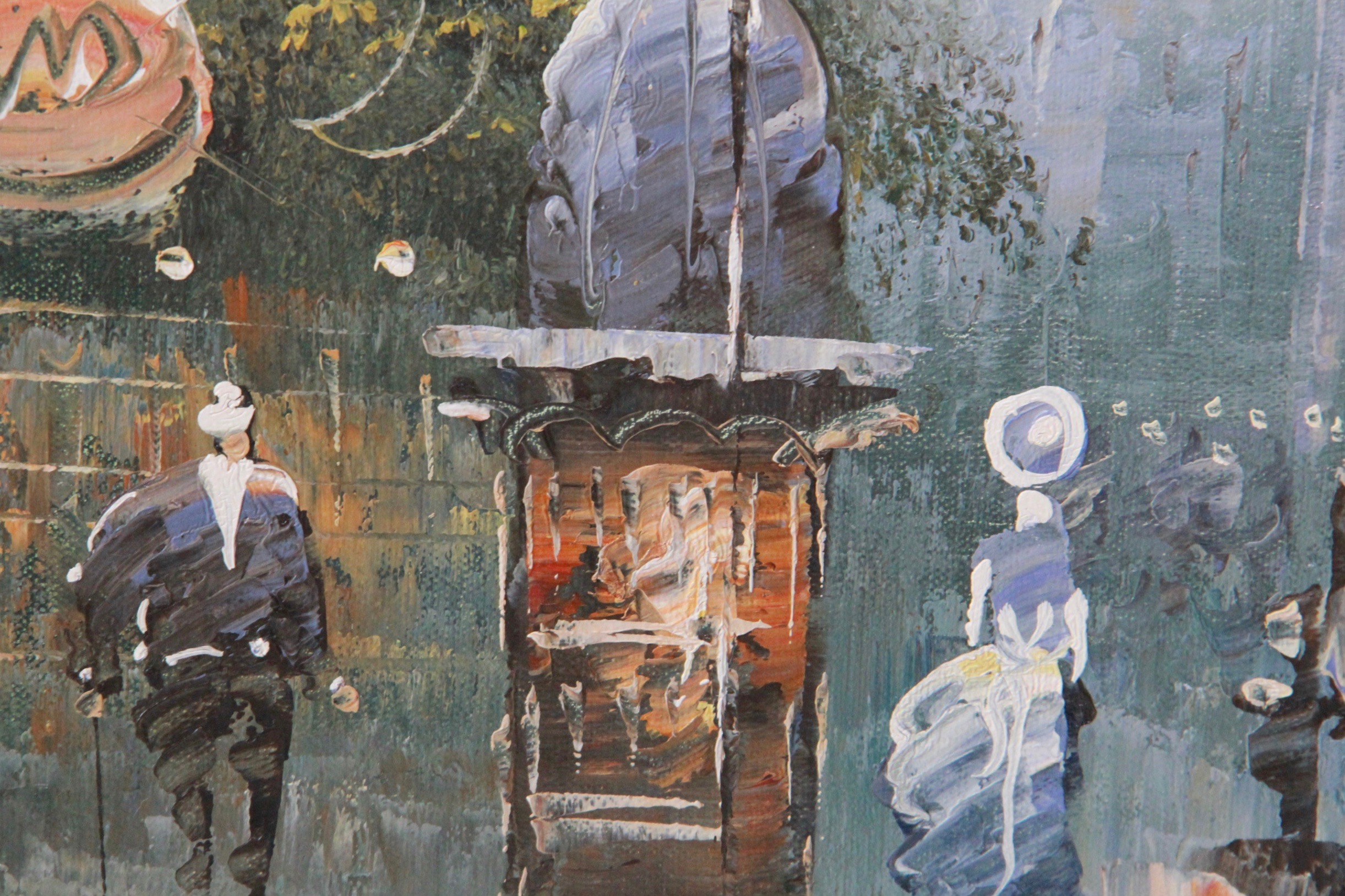 Oil Painting on Canvas of Parisian Street Scene