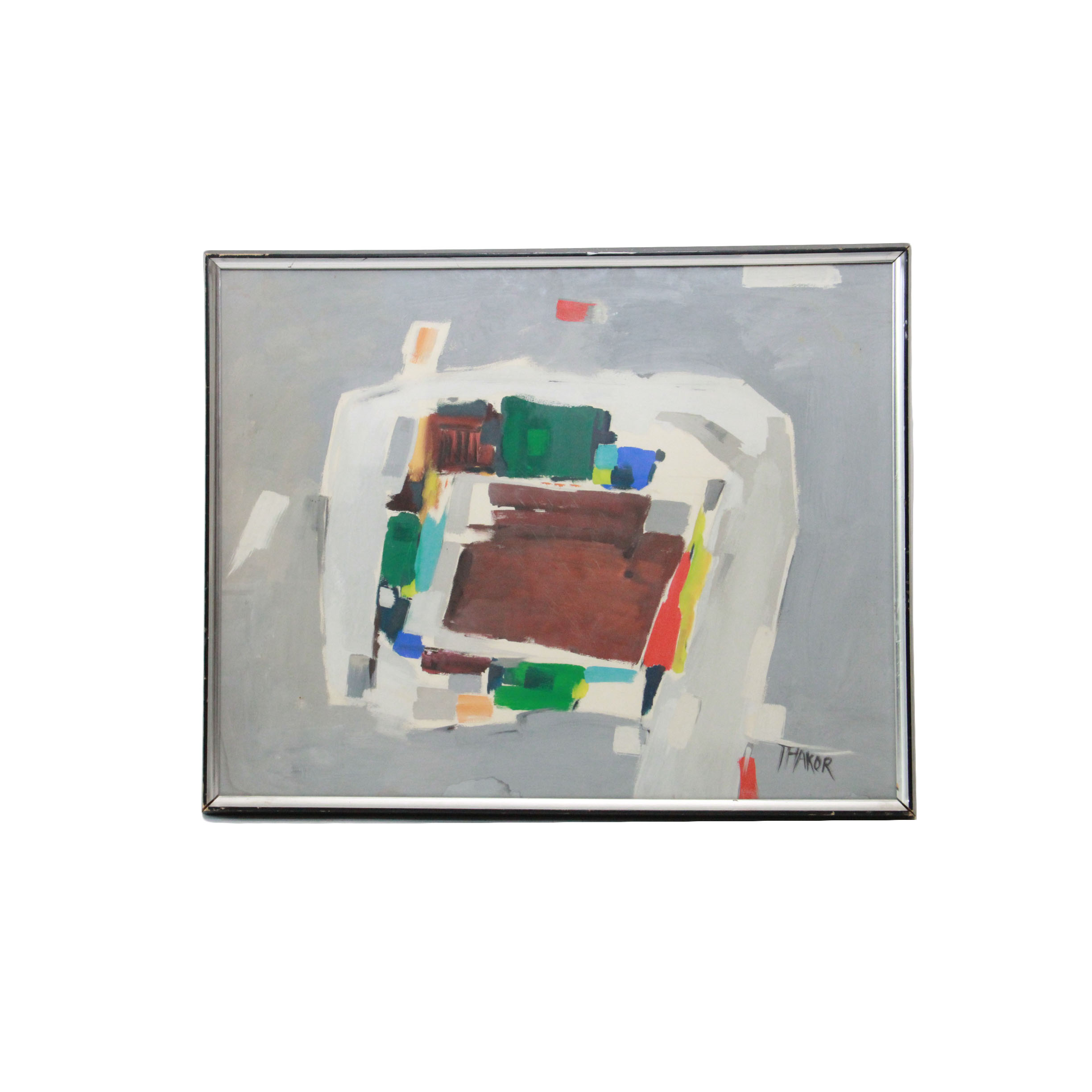 Thakor Patel Acrylic Painting on Paper "Looking Down"