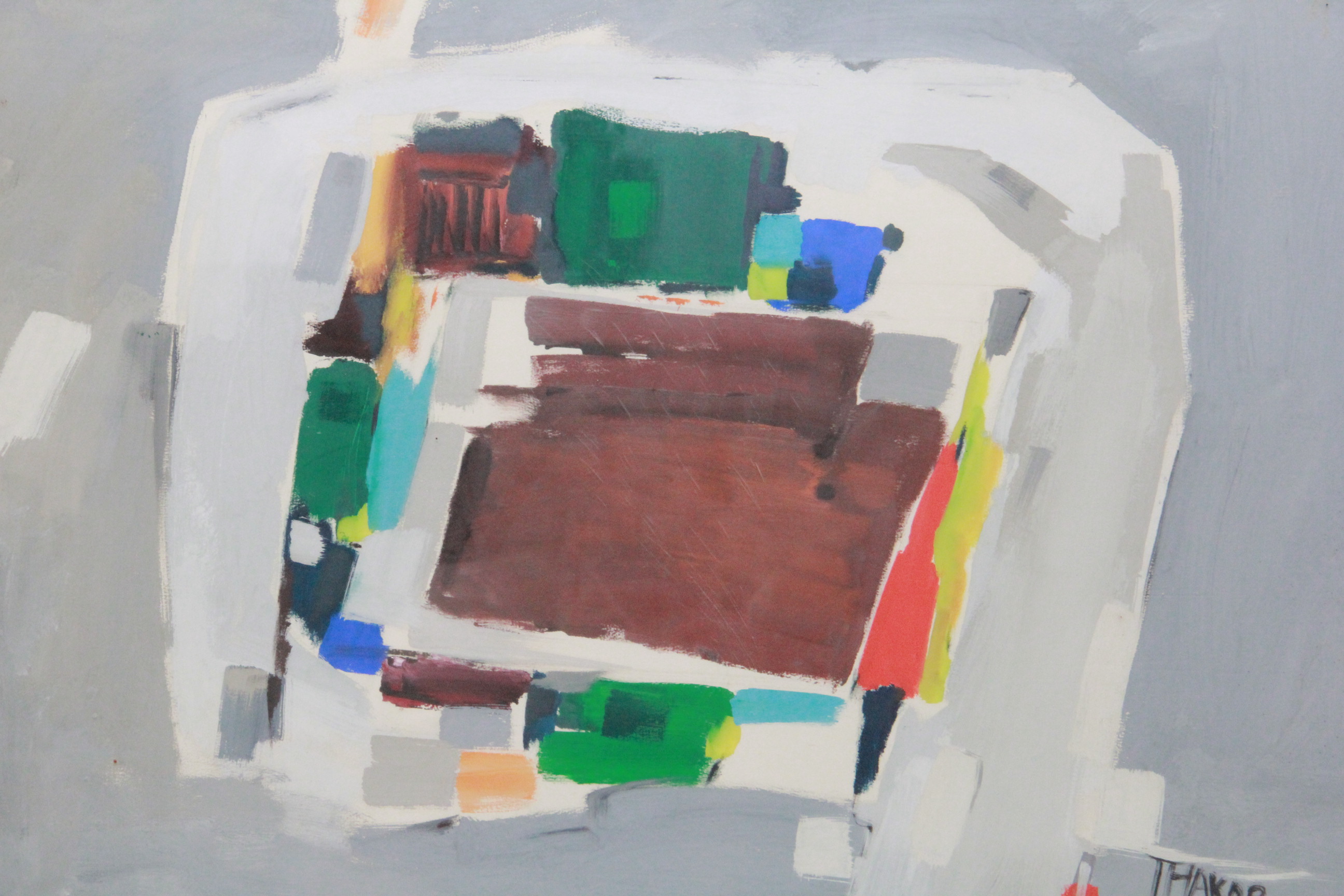 Thakor Patel Acrylic Painting on Paper "Looking Down"