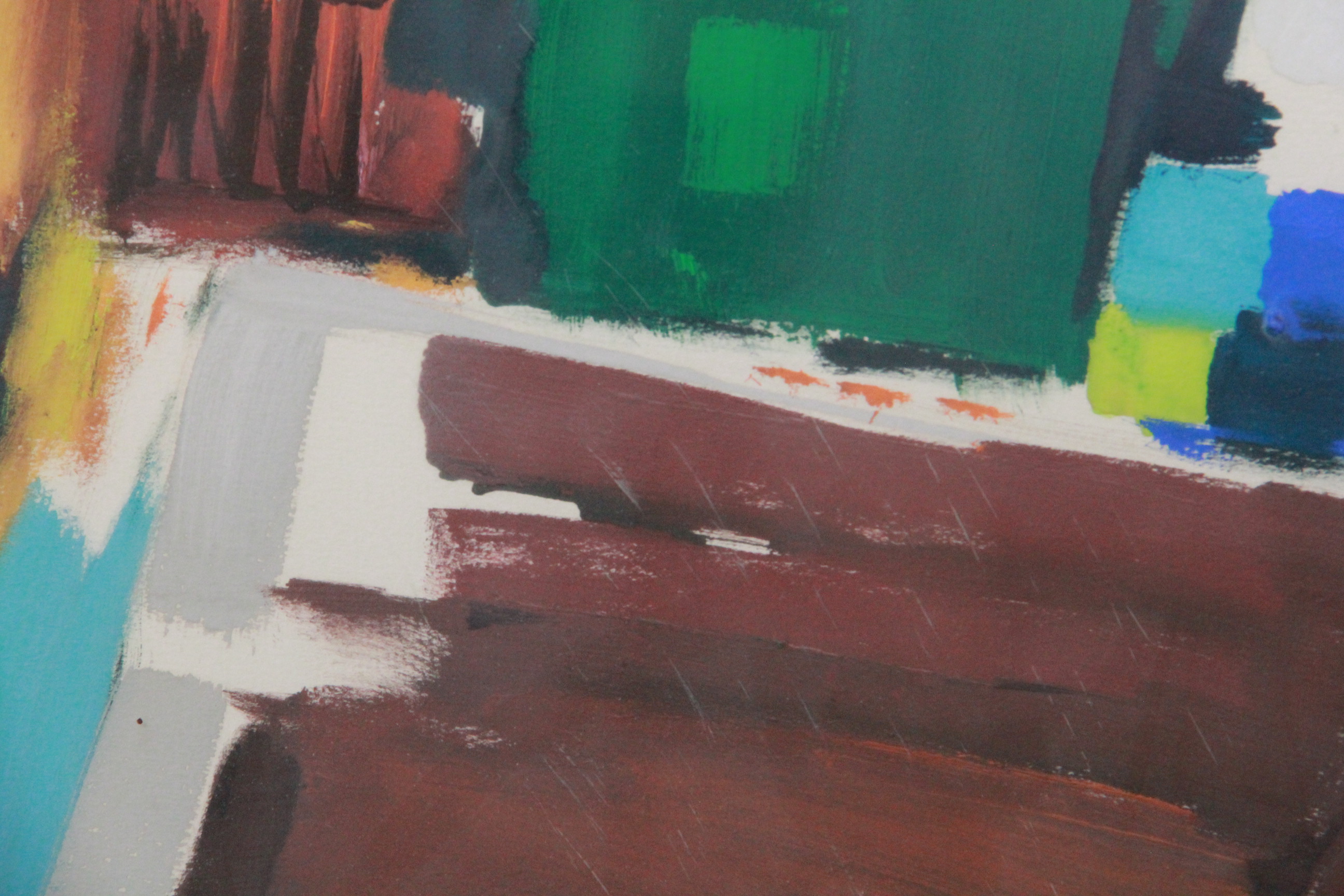 Thakor Patel Acrylic Painting on Paper "Looking Down"