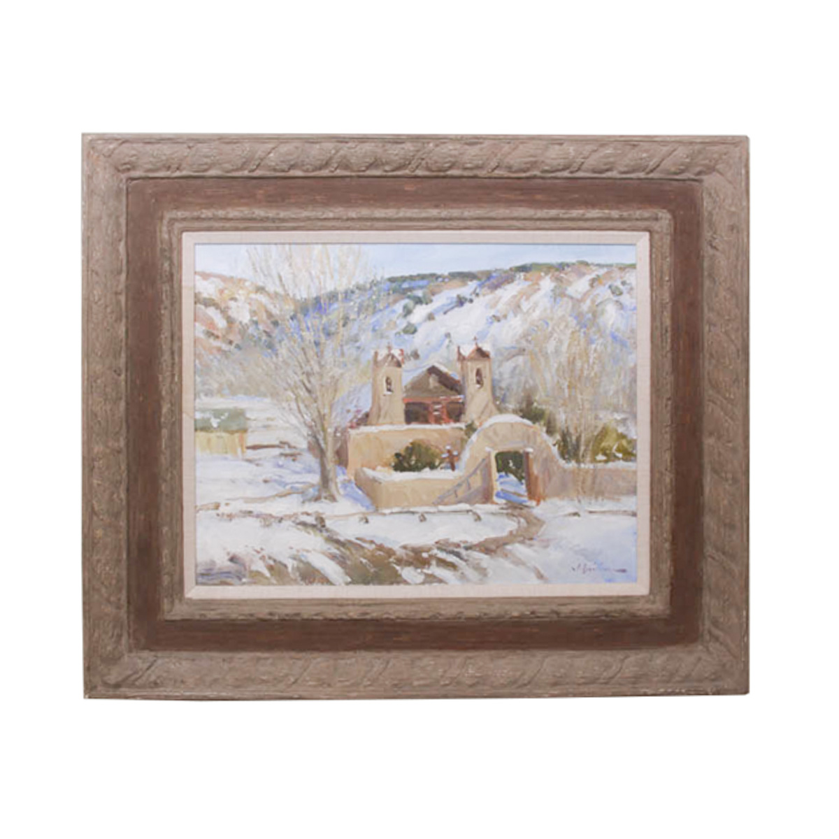 John O. Encinias Original Oil Painting "Santurio de Chimayo"