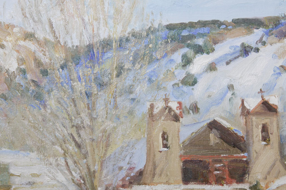 John O. Encinias Original Oil Painting "Santurio de Chimayo"