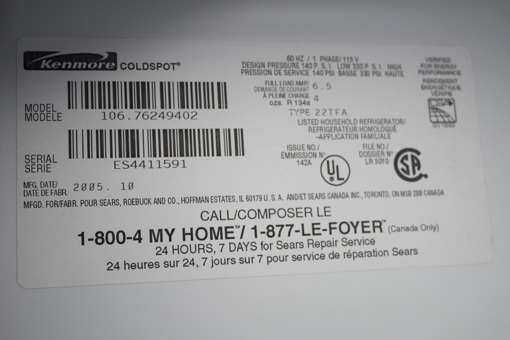 Kenmore Coldspot Refrigerator
