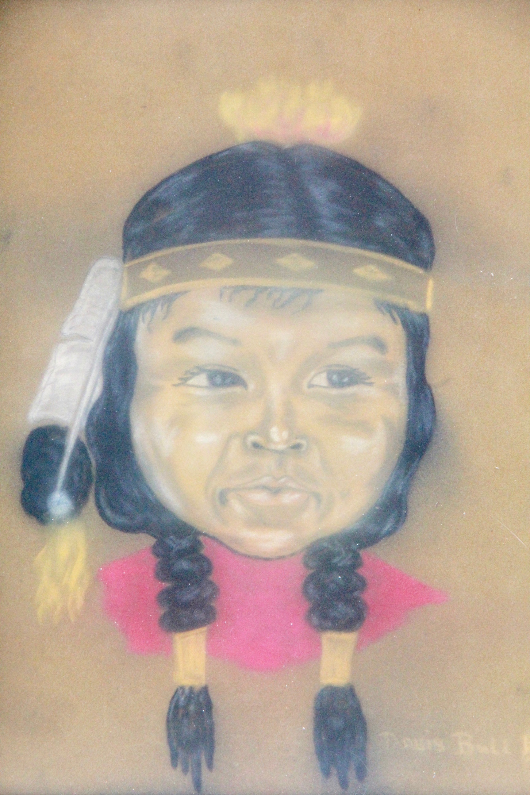 Russel Noganosh Silk Screen "IX" and CM Russel Reproduction Print on Leather