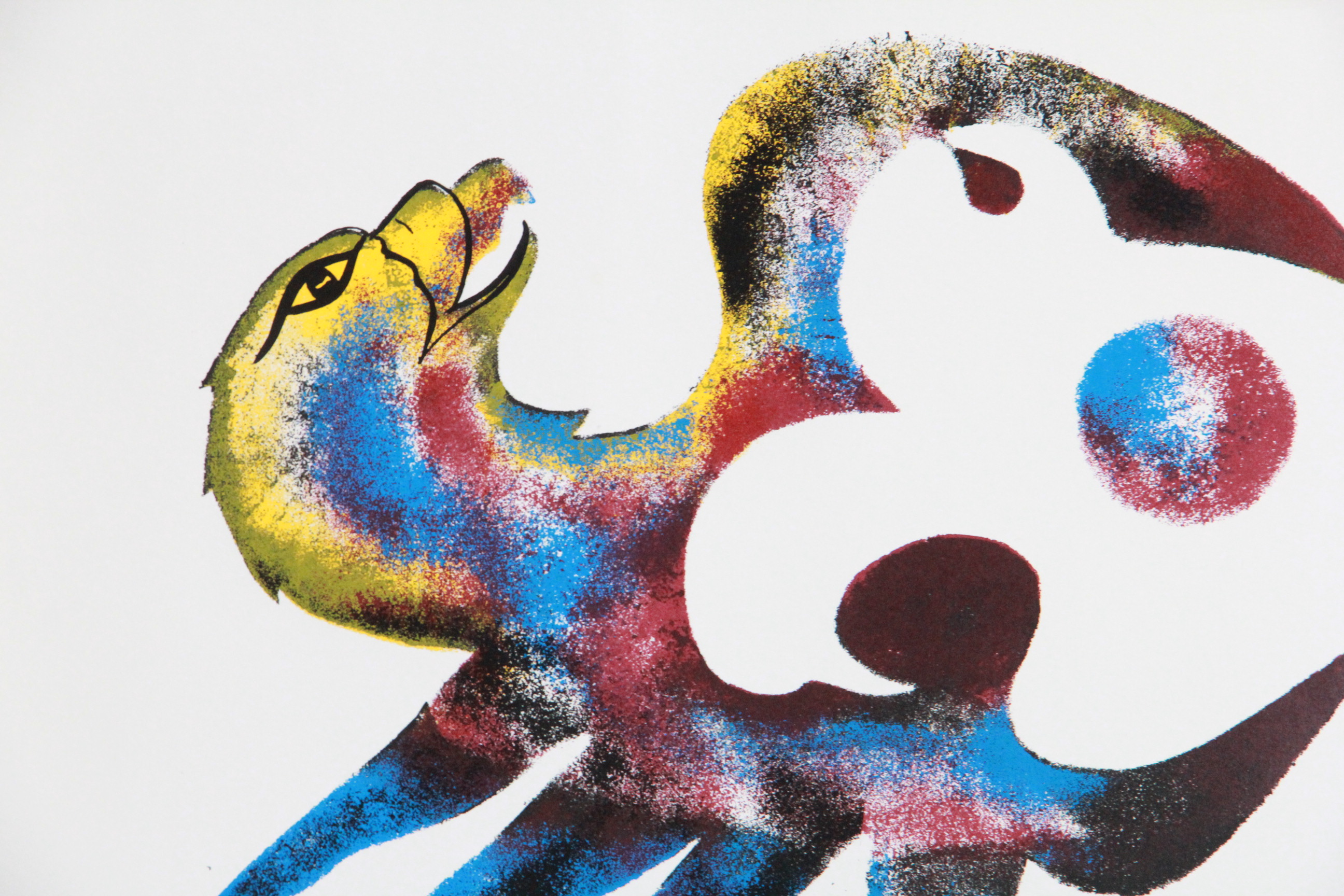 Russel Noganosh Silk Screen "IX" and CM Russel Reproduction Print on Leather