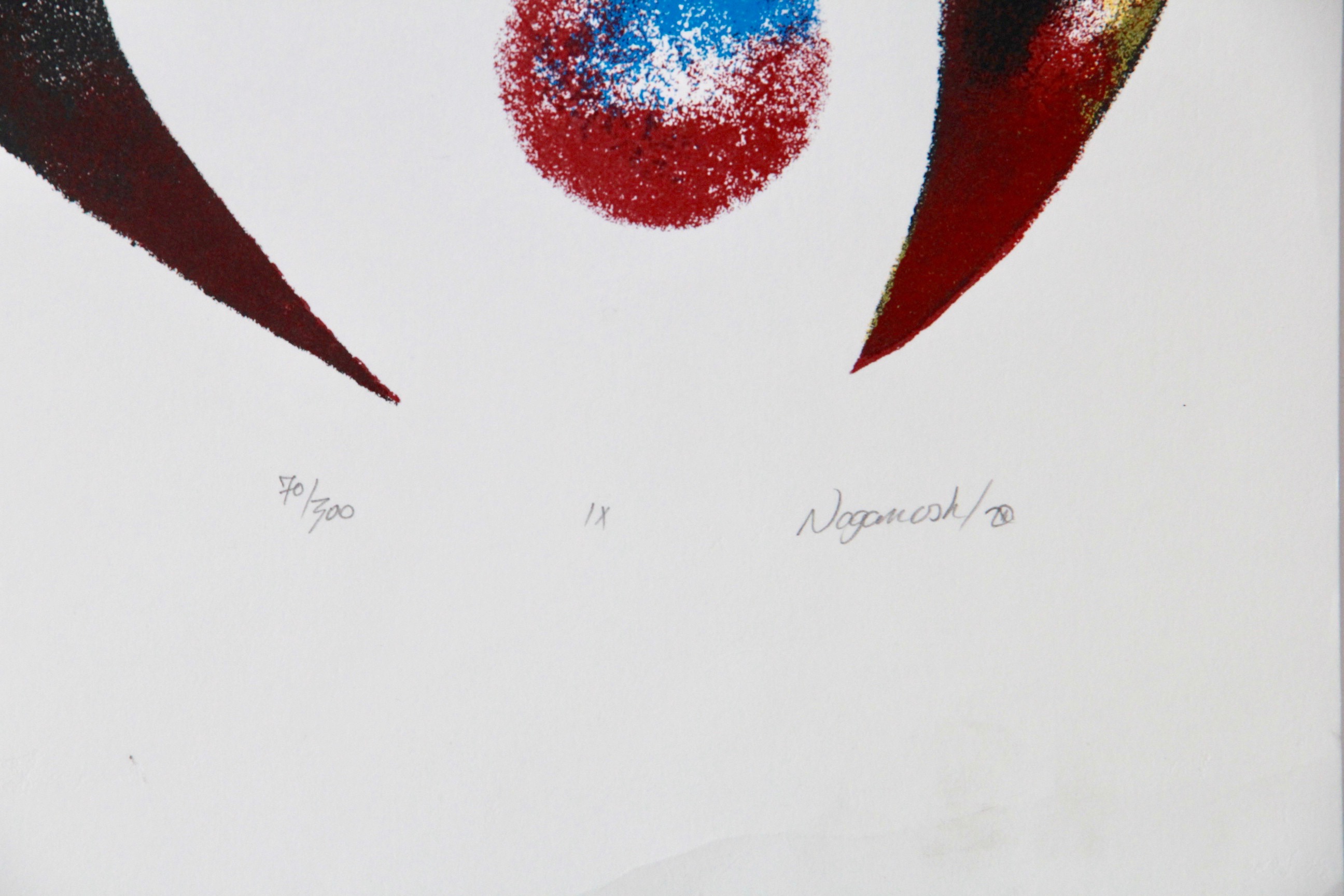 Russel Noganosh Silk Screen "IX" and CM Russel Reproduction Print on Leather