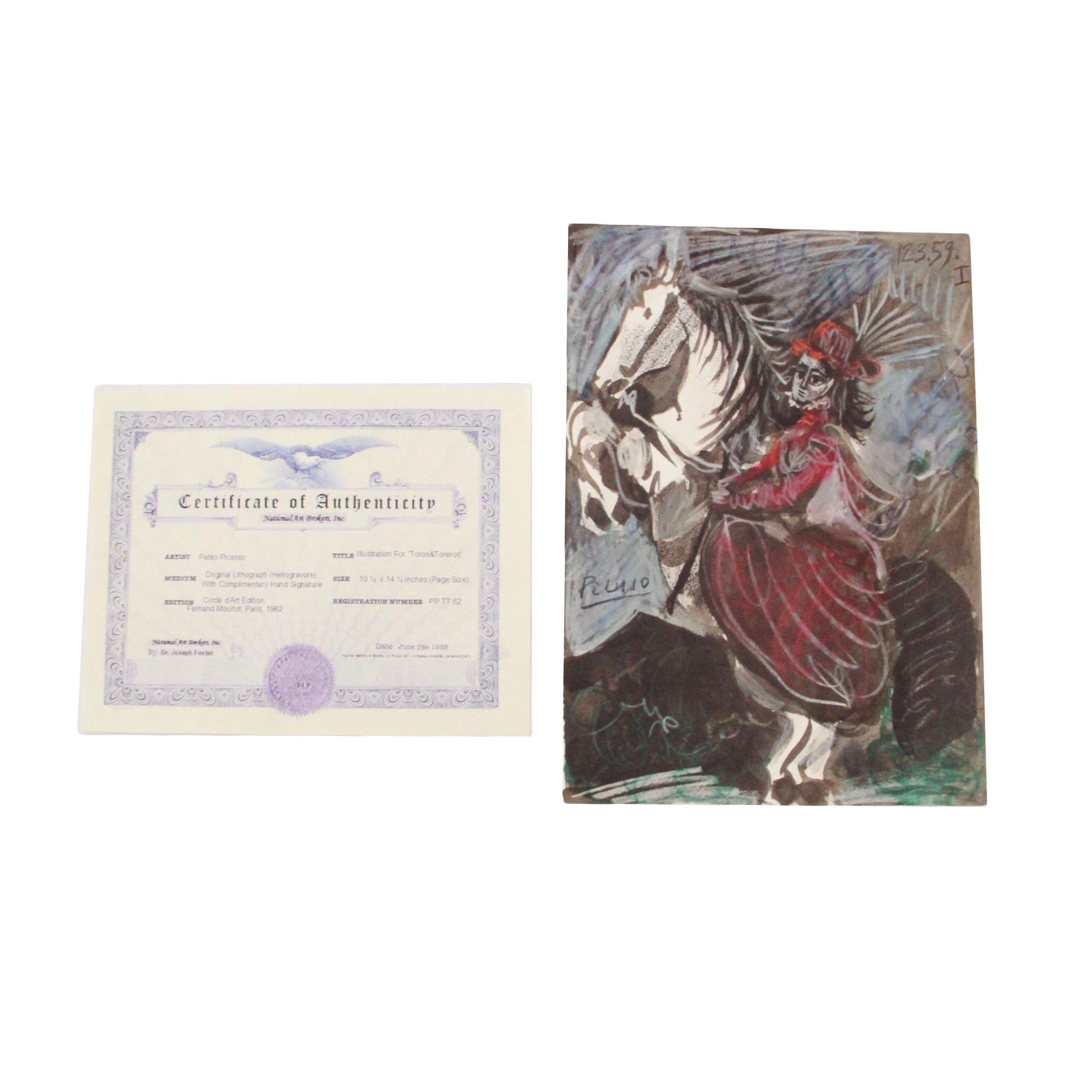 ***UNLISTABLE**Pablo Picasso Lithograph After "Toros Y Toreros"