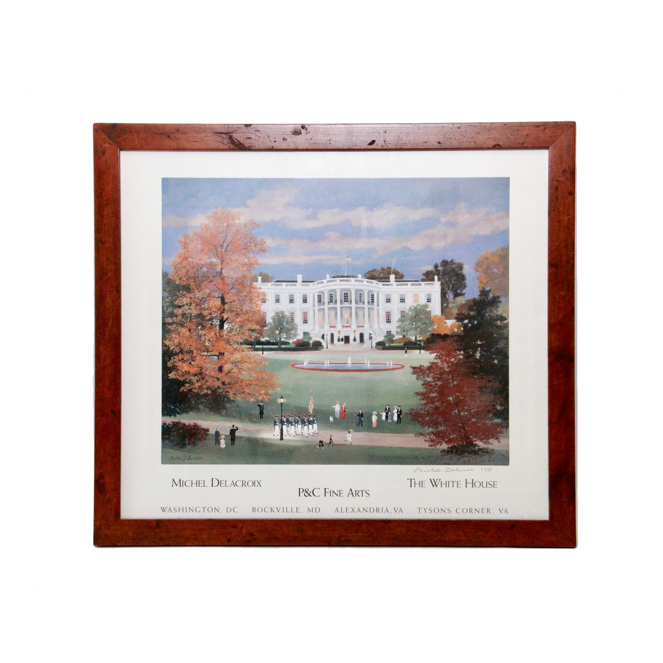 Michel Delacroix Offset Lithograph "The White House"