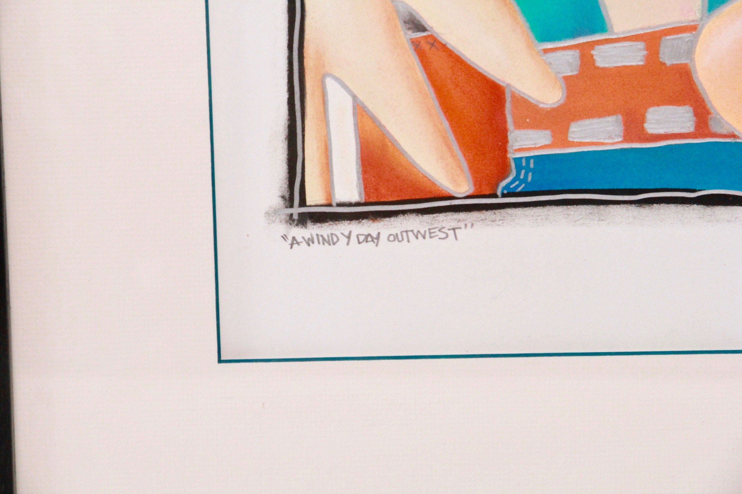 Darryl Watercolor and Ink Painting "A Windy Day Out West"