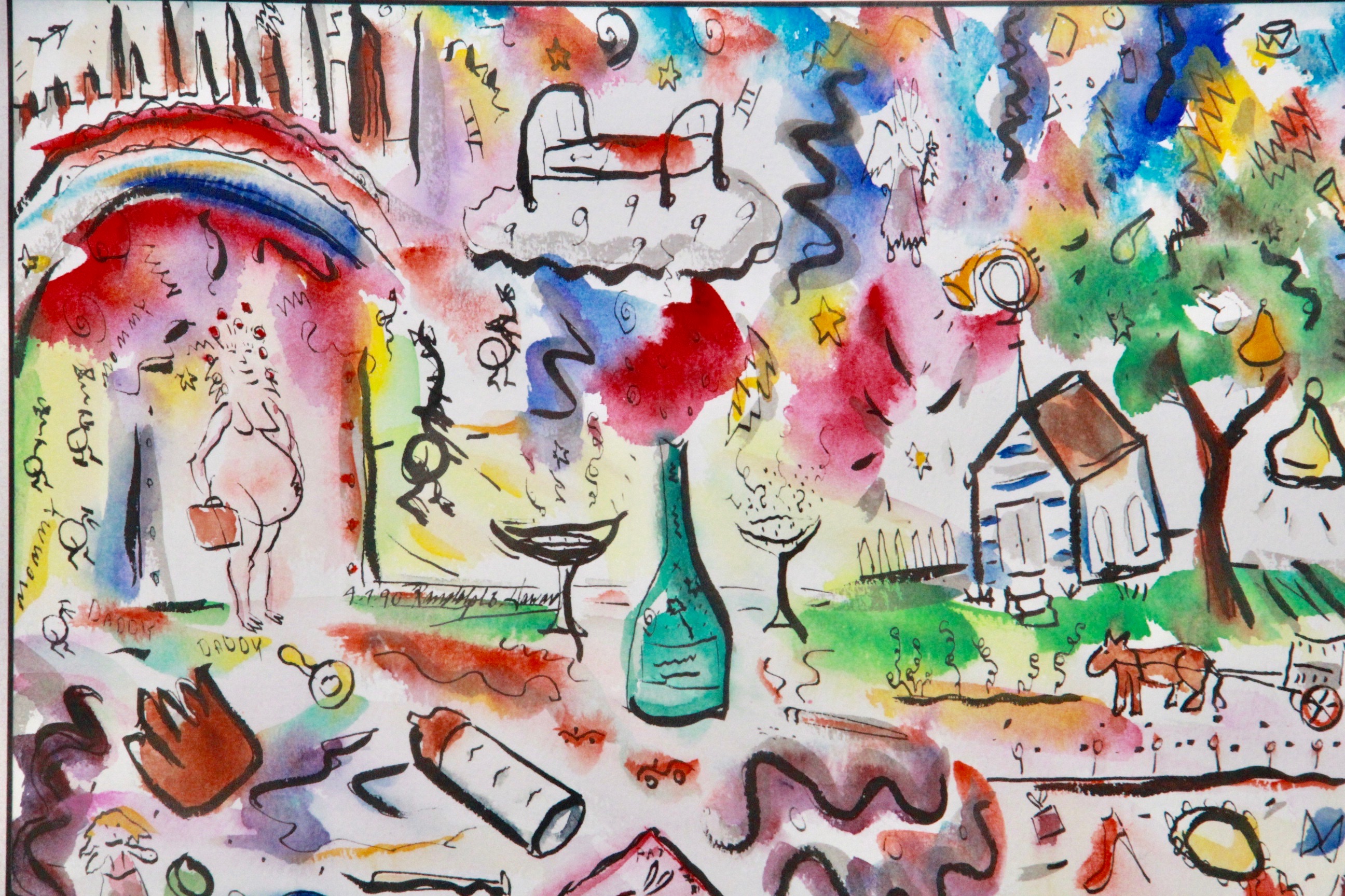 Randolph B. Howard Watercolor Painting on Paper "Love and Marriage"