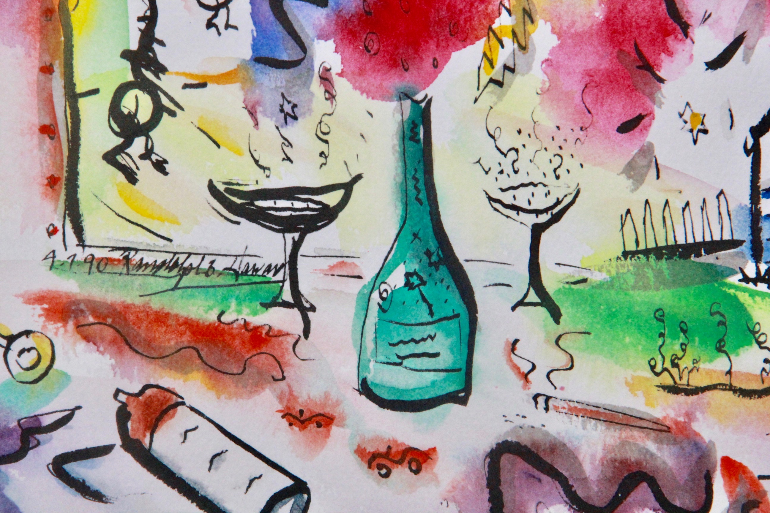 Randolph B. Howard Watercolor Painting on Paper "Love and Marriage"