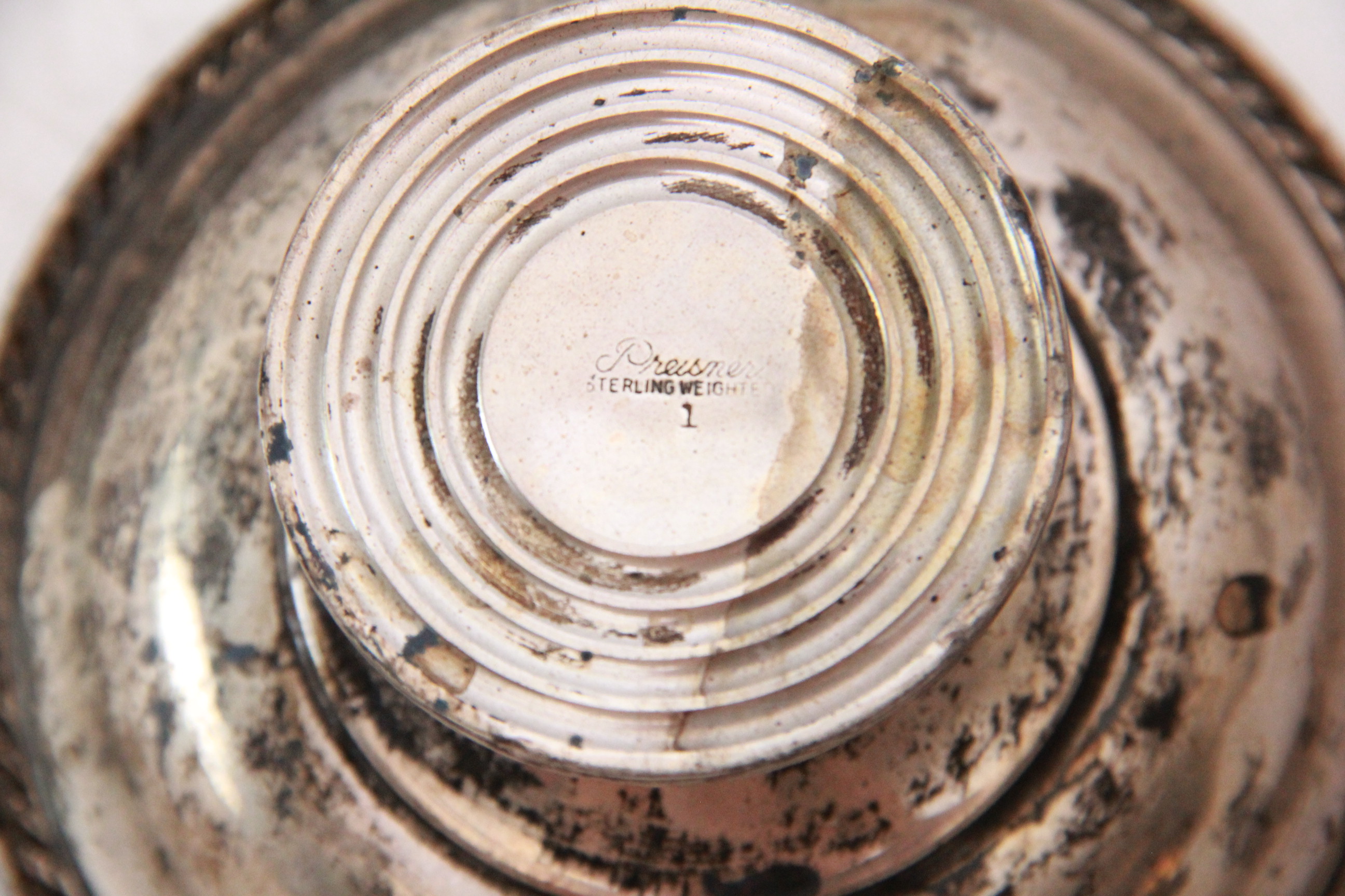 Weighted Sterling Silver Candle Holders With Preisner Compote