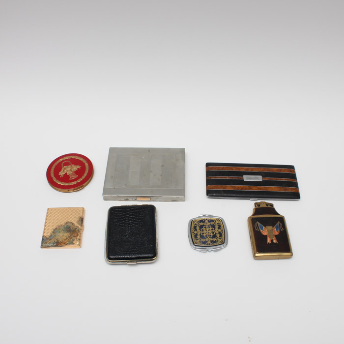 Collection of Vintage Cigarette Cases and Compacts