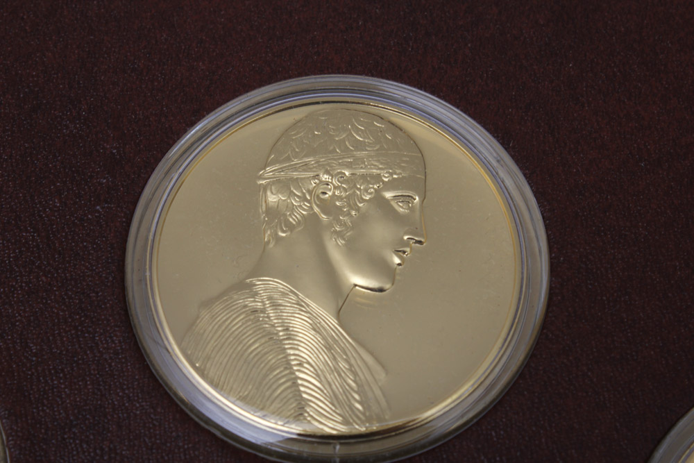 "The Art Treasures of Ancient Greece" 24K Gold and Bronze Art Medal Set Published by the Franklin Mint