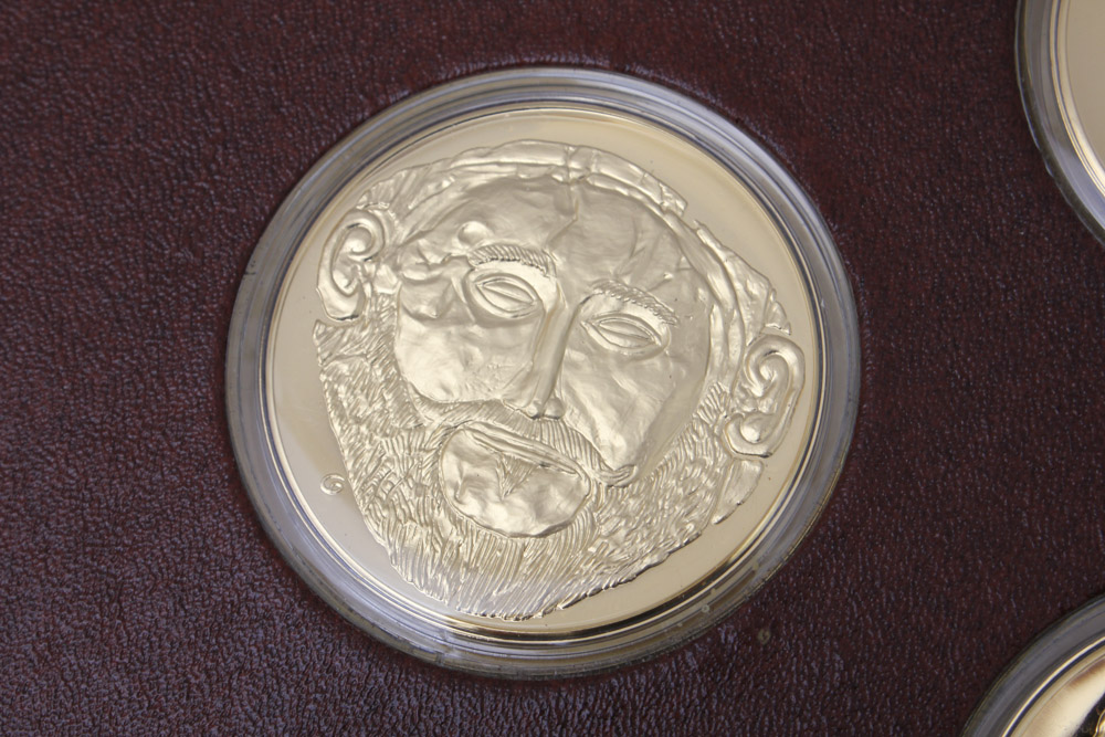 "The Art Treasures of Ancient Greece" 24K Gold and Bronze Art Medal Set Published by the Franklin Mint