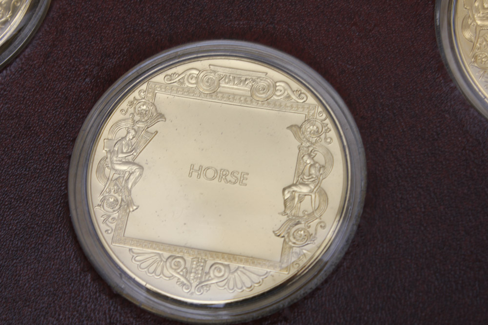 "The Art Treasures of Ancient Greece" 24K Gold and Bronze Art Medal Set Published by the Franklin Mint