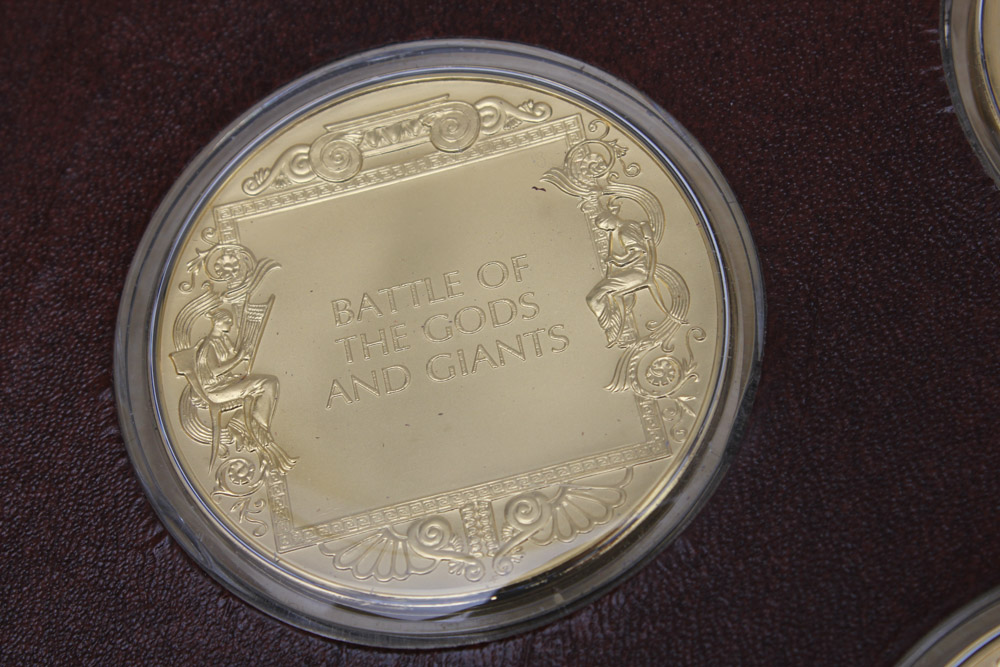 "The Art Treasures of Ancient Greece" 24K Gold and Bronze Art Medal Set Published by the Franklin Mint