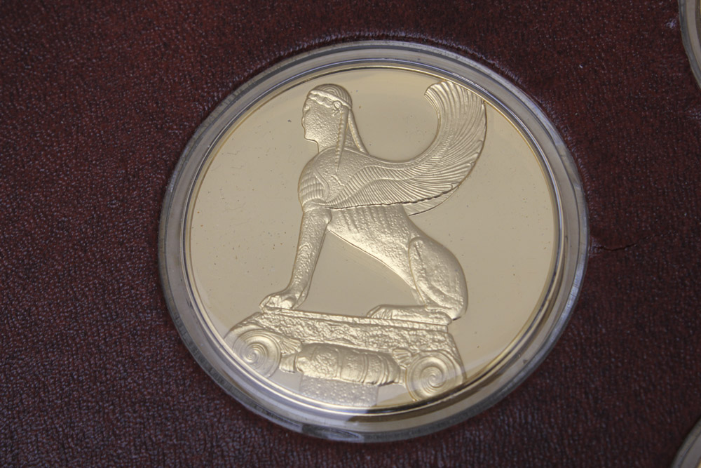 "The Art Treasures of Ancient Greece" 24K Gold and Bronze Art Medal Set Published by the Franklin Mint
