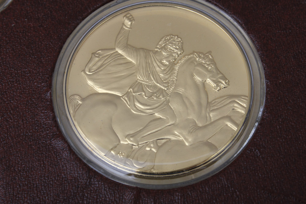 "The Art Treasures of Ancient Greece" 24K Gold and Bronze Art Medal Set Published by the Franklin Mint