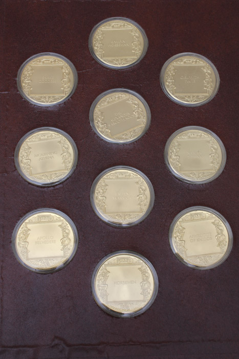 "The Art Treasures of Ancient Greece" 24K Gold and Bronze Art Medal Set Published by the Franklin Mint