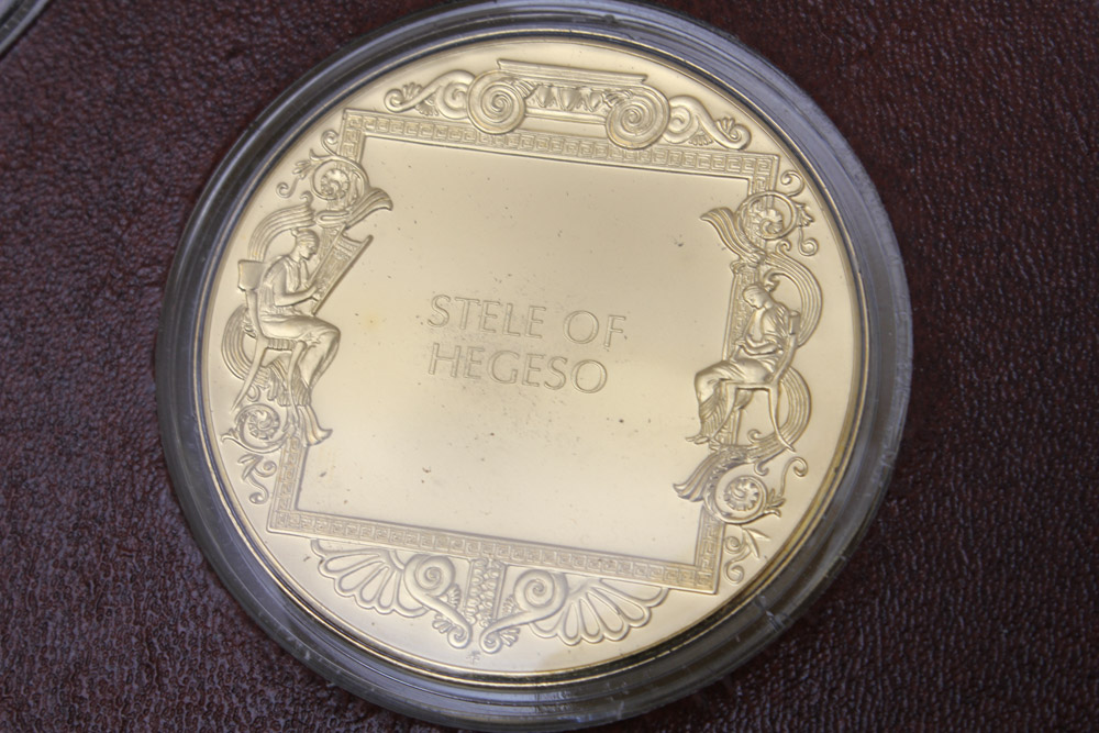 "The Art Treasures of Ancient Greece" 24K Gold and Bronze Art Medal Set Published by the Franklin Mint