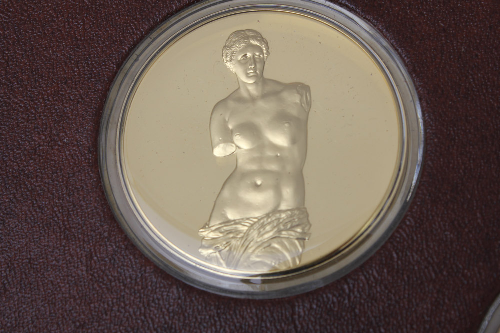 "The Art Treasures of Ancient Greece" 24K Gold and Bronze Art Medal Set Published by the Franklin Mint