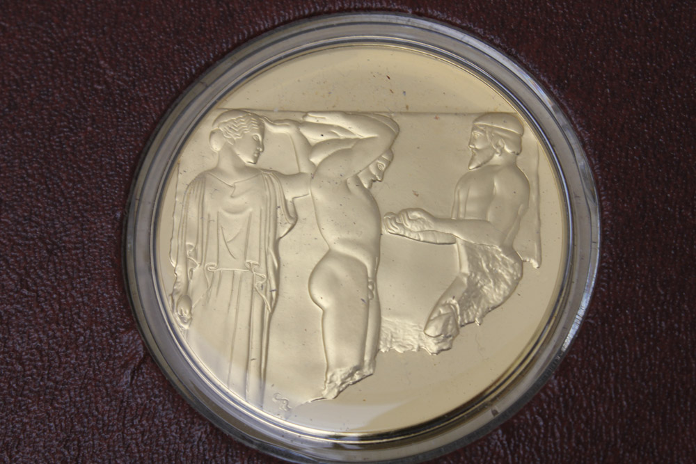 "The Art Treasures of Ancient Greece" 24K Gold and Bronze Art Medal Set Published by the Franklin Mint