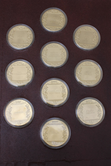 "The Art Treasures of Ancient Greece" 24K Gold and Bronze Art Medal Set Published by the Franklin Mint