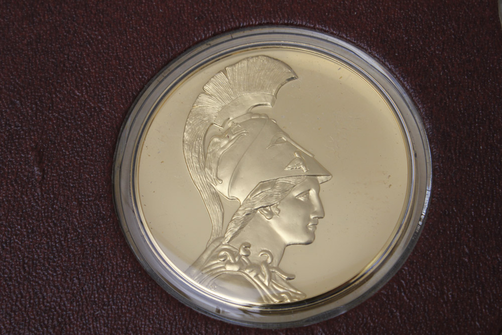 "The Art Treasures of Ancient Greece" 24K Gold and Bronze Art Medal Set Published by the Franklin Mint